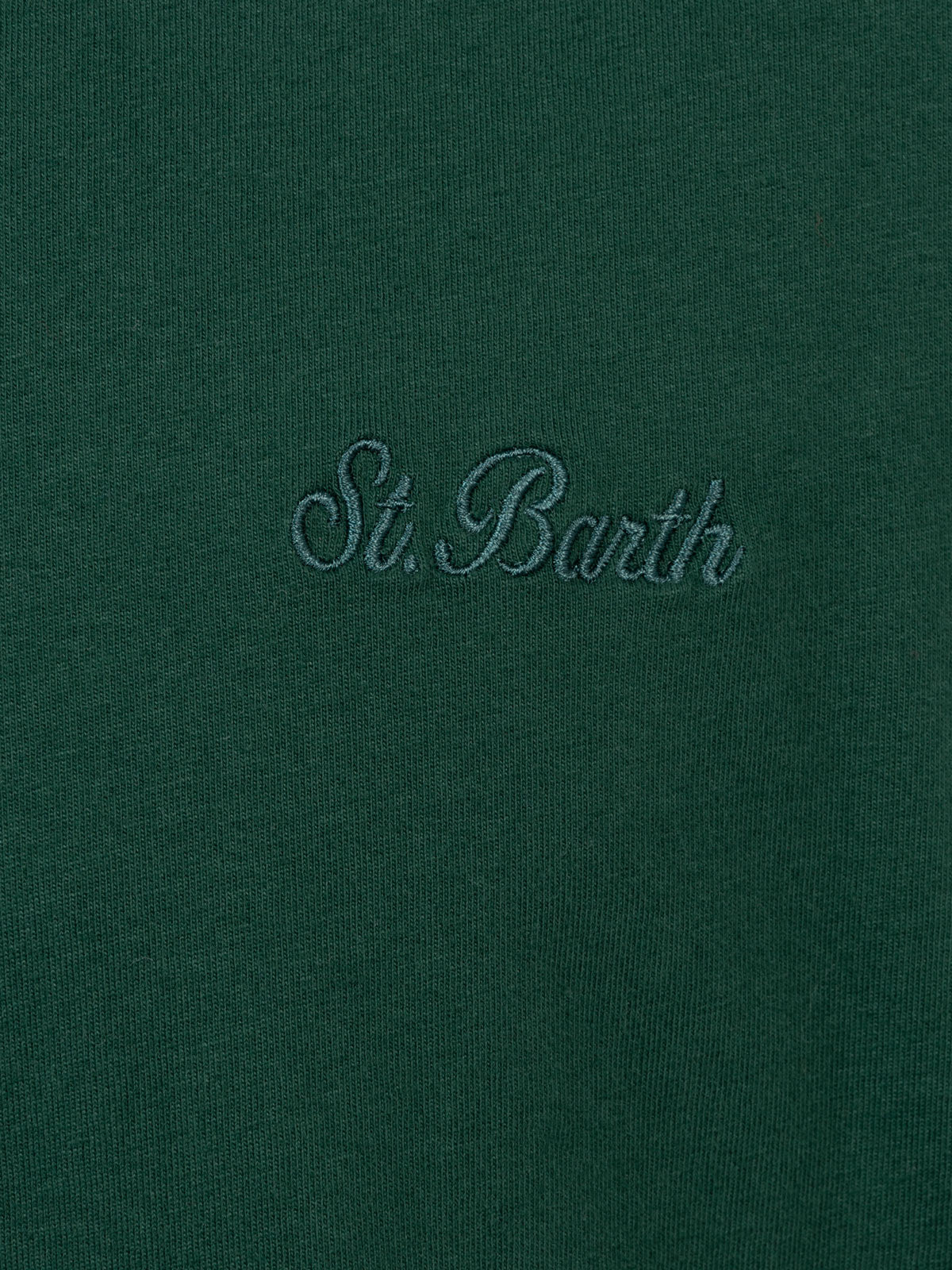 T-shirt Arnott in cotone pesante verde british tinta unita con ricamo logo - Image 5