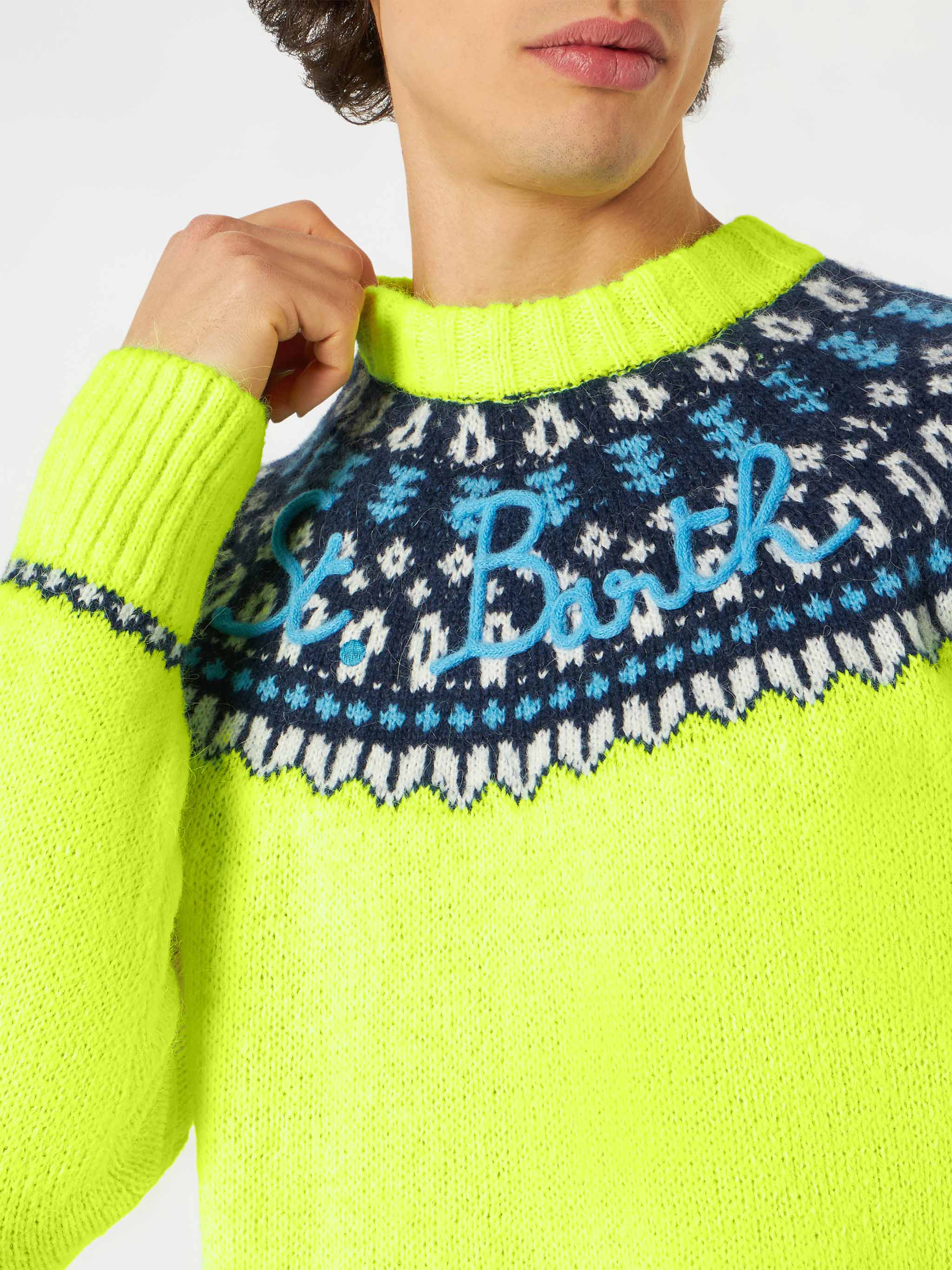 Maglione girocollo in misto alpaca con jacquard fair-isle - Image 2