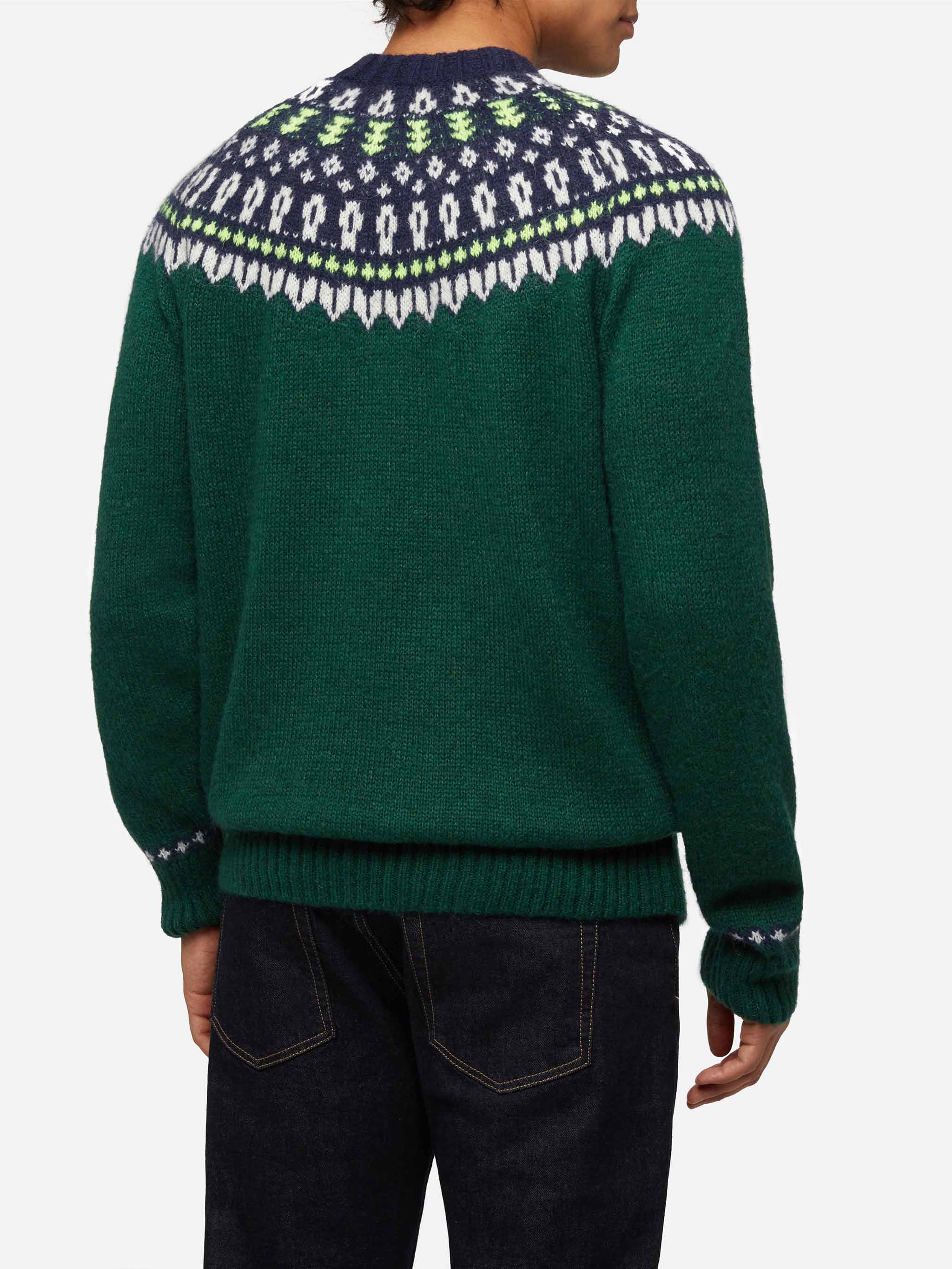 Maglione in alpaca Heron Nordic Soft con jacquard fair isle e ricamo Courma - Image 3