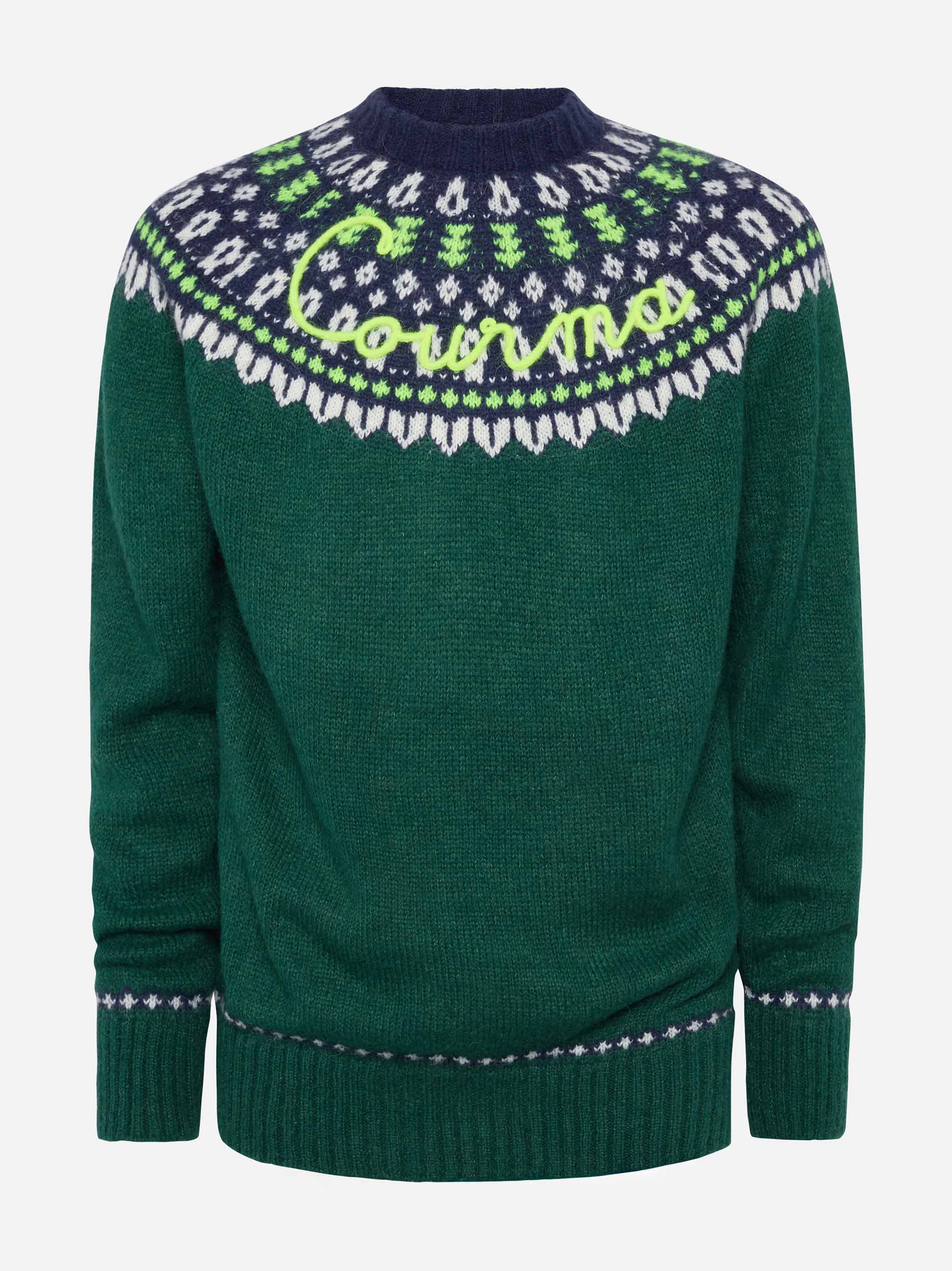 Maglione in alpaca Heron Nordic Soft con jacquard fair isle e ricamo Courma - Image 4