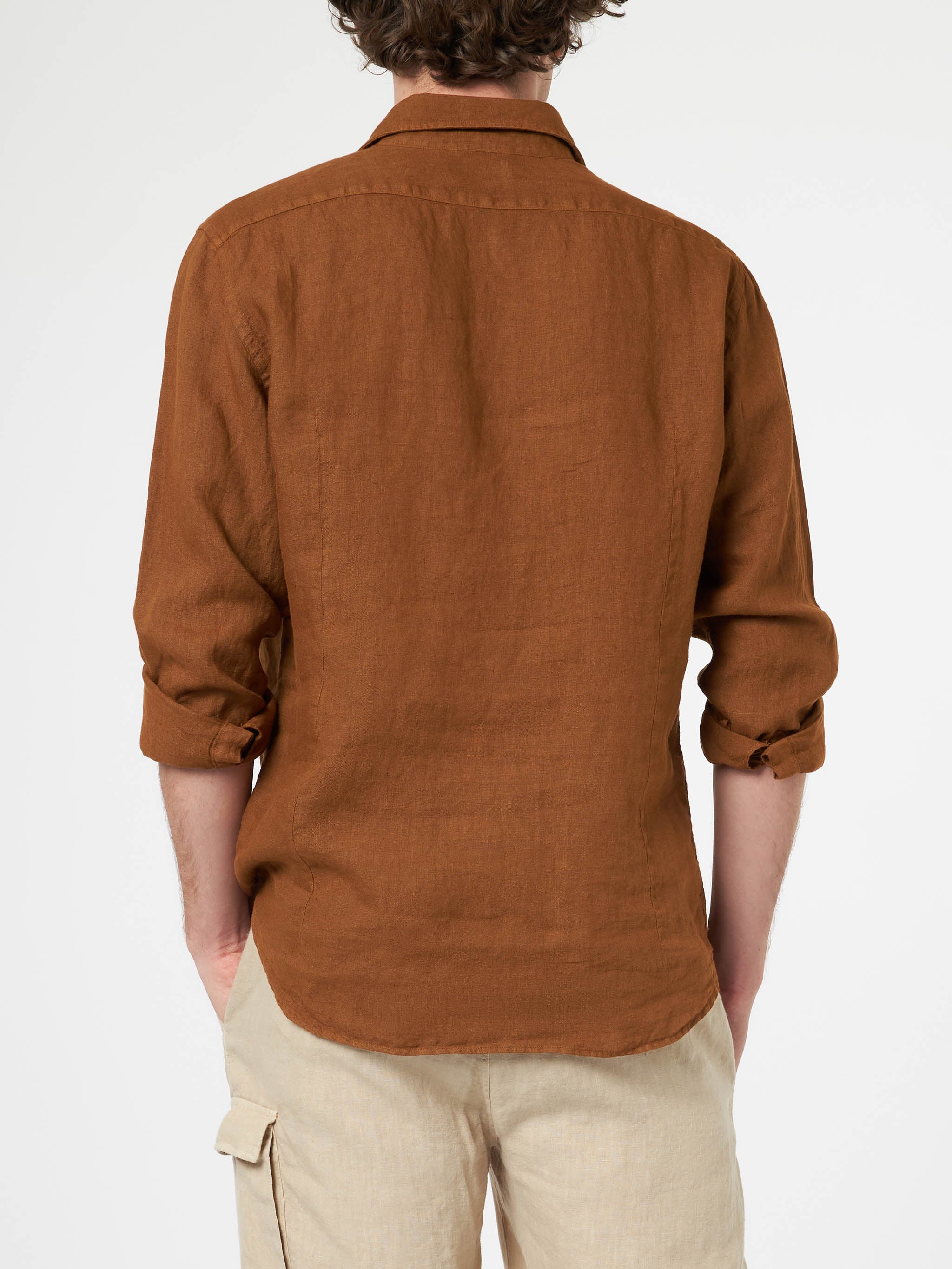 Camicia Pamplona in lino cammello - Image 3