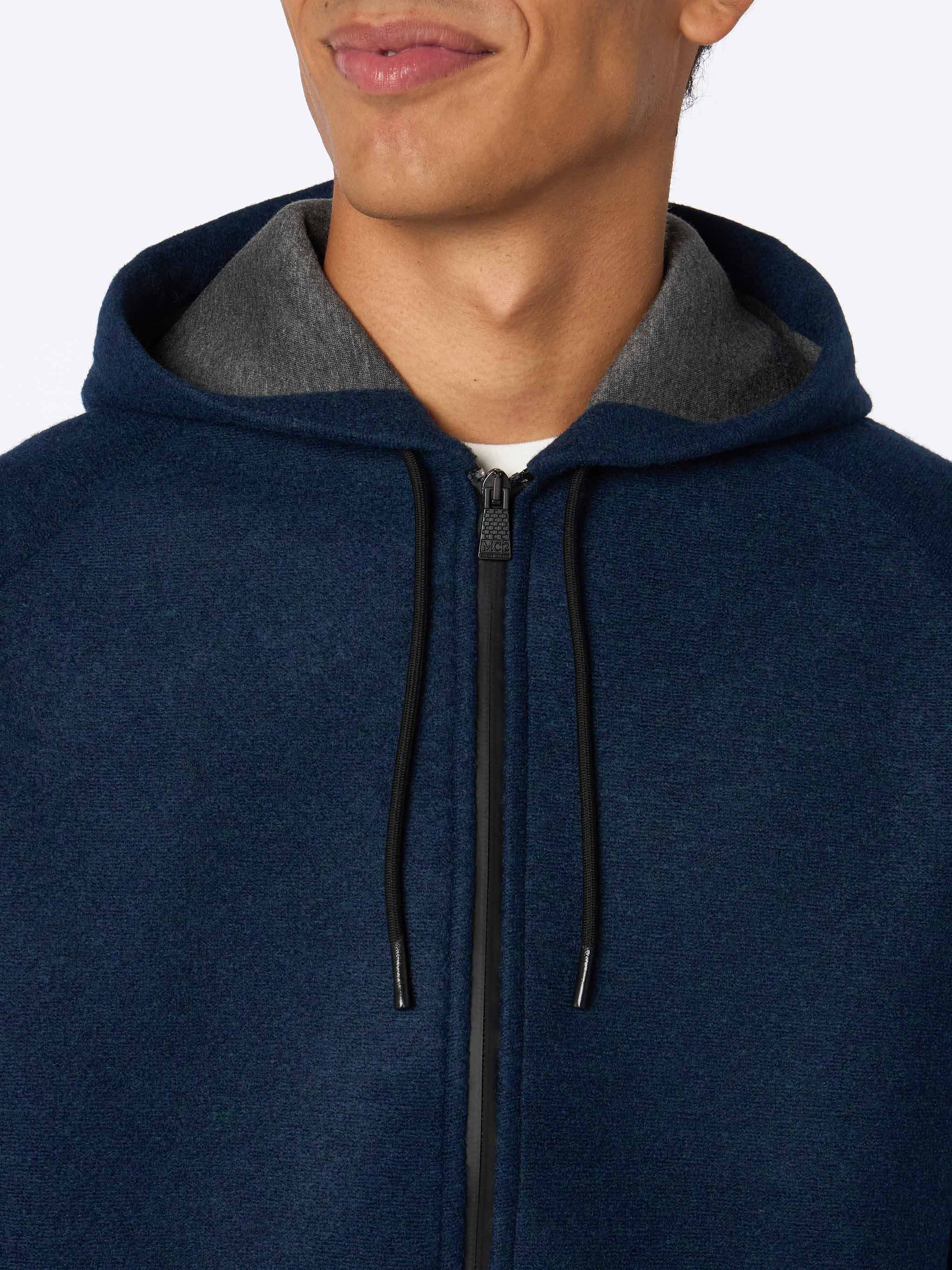Felpa Carrel in tessuto tecnico blu navy tinta unita - Image 3