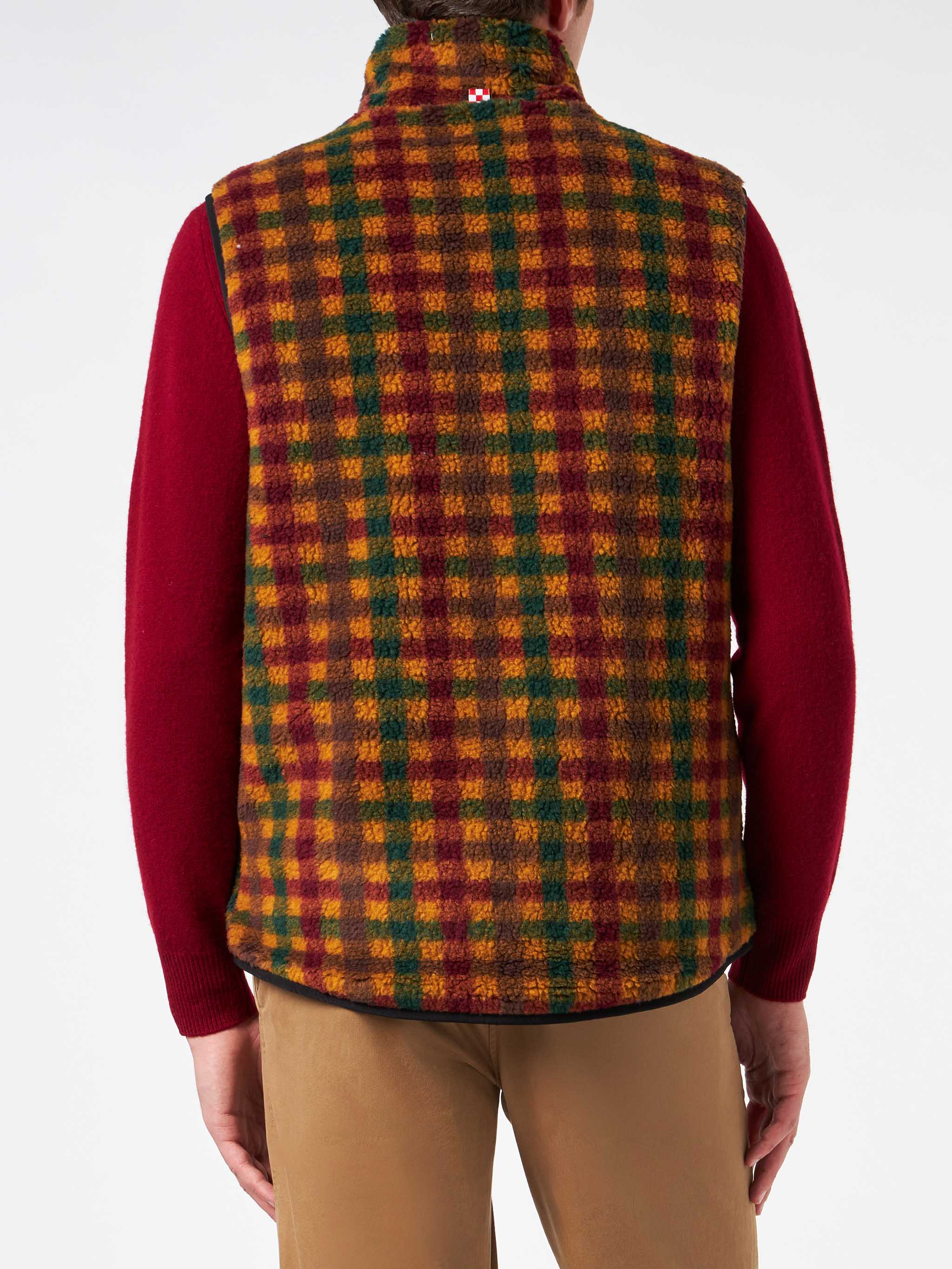 Gilet Wanaka sherpa con tasche check - Image 2