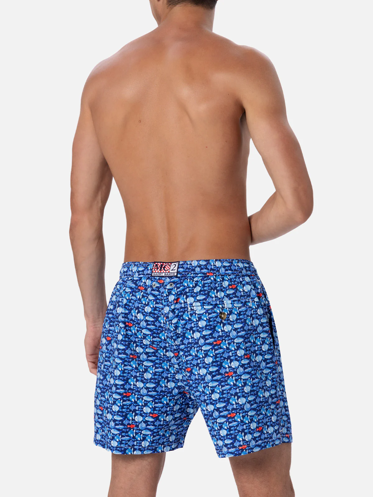 Costume classico elasticizzato Comfort Light con stampa pesci - Image 5