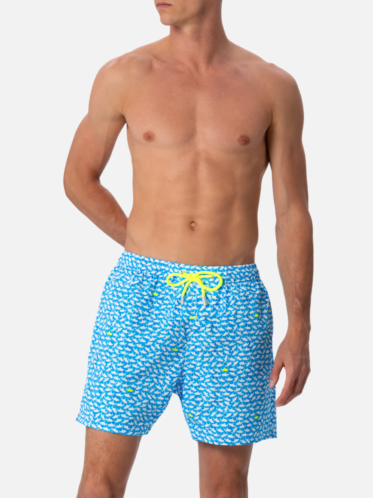 Costume classico elasticizzato Comfort Light con stampa squali - Image 4