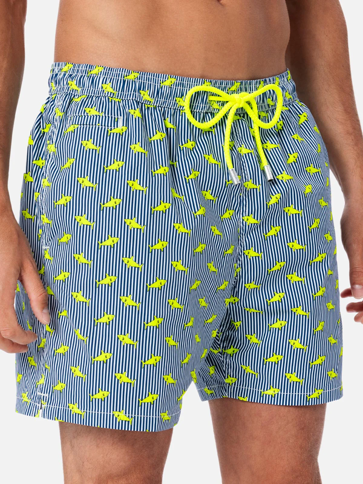 Costume classico elasticizzato Comfort Light con stampa squali - Image 5