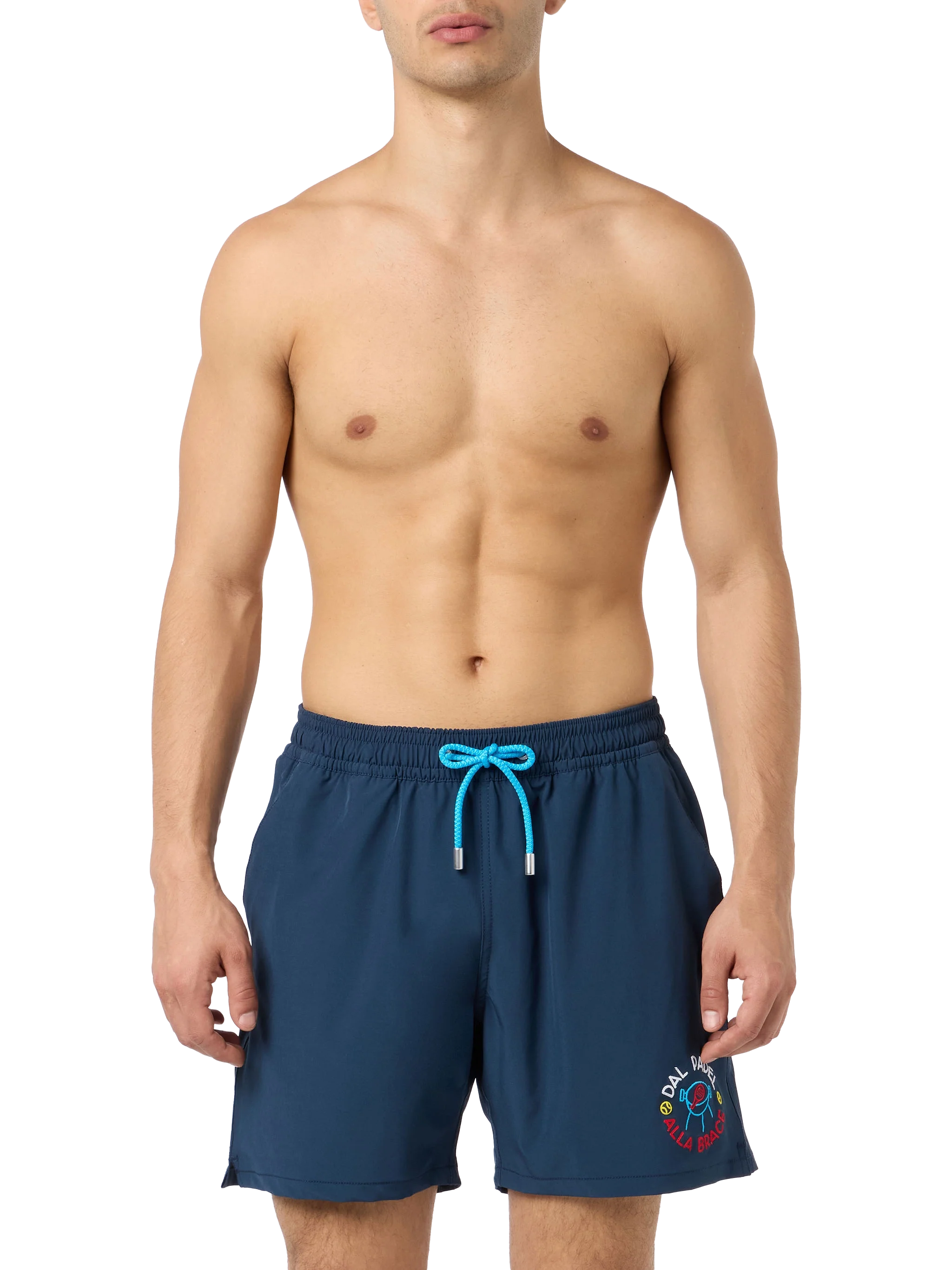 Costume classico elasticizzato Comfort con ricamo Dal Padel alla Brace | EDIZIONE SPECIALE INSULTI LUMINOSI - Image 3