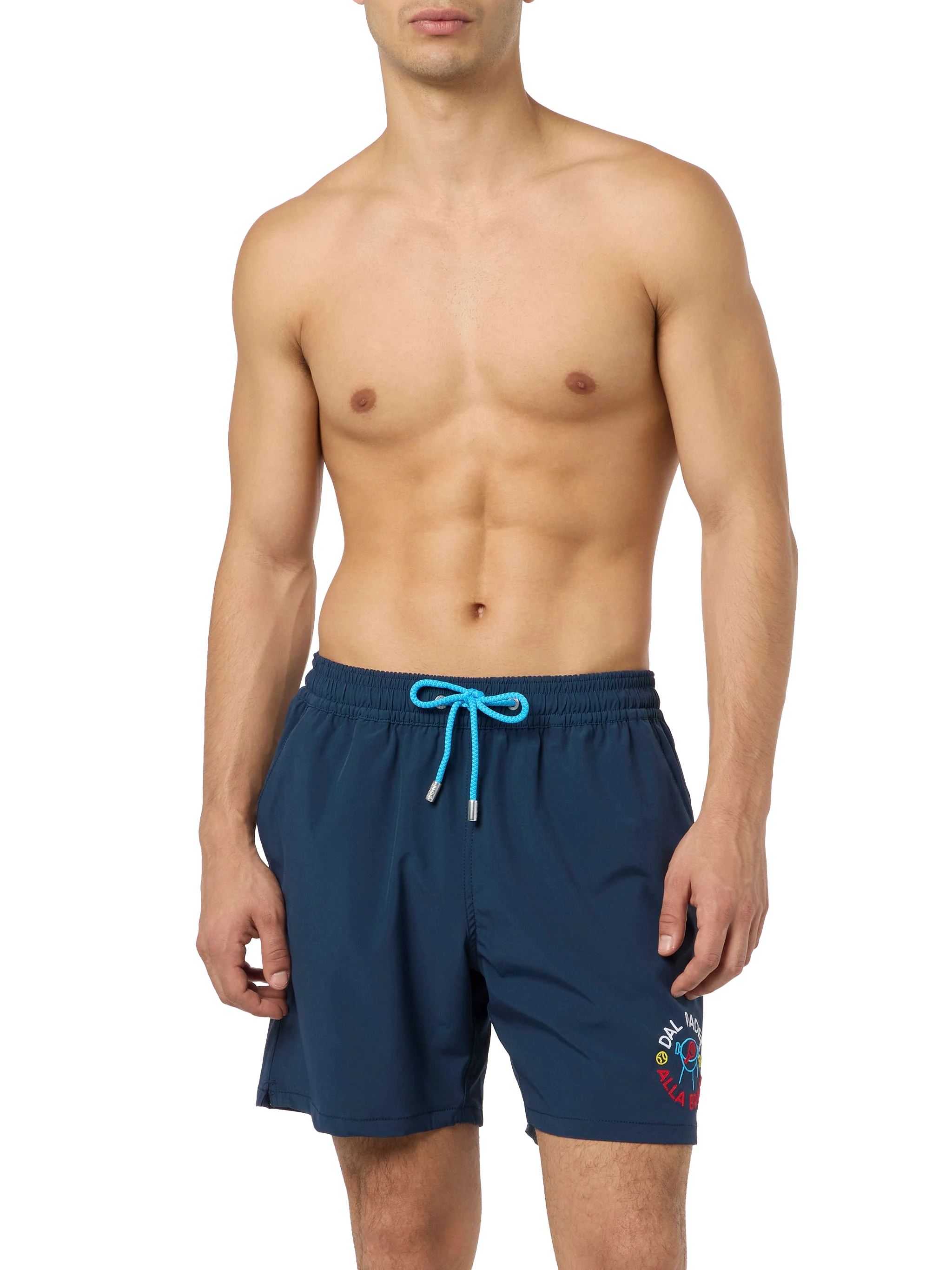 Costume classico elasticizzato Comfort con ricamo Dal Padel alla Brace | EDIZIONE SPECIALE INSULTI LUMINOSI - Image 5