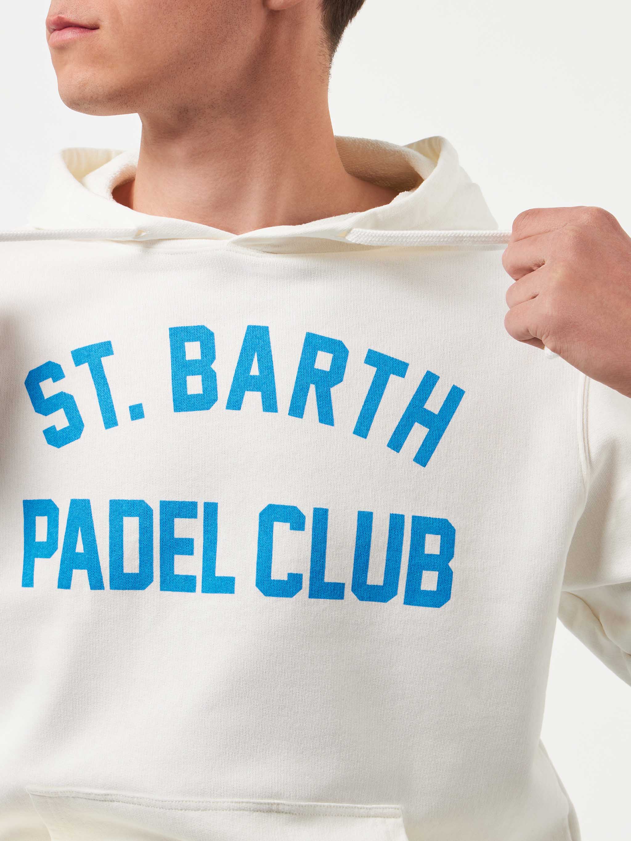Felpa Manhattan bianca con stampa St. Barth Padel Club - Image 2