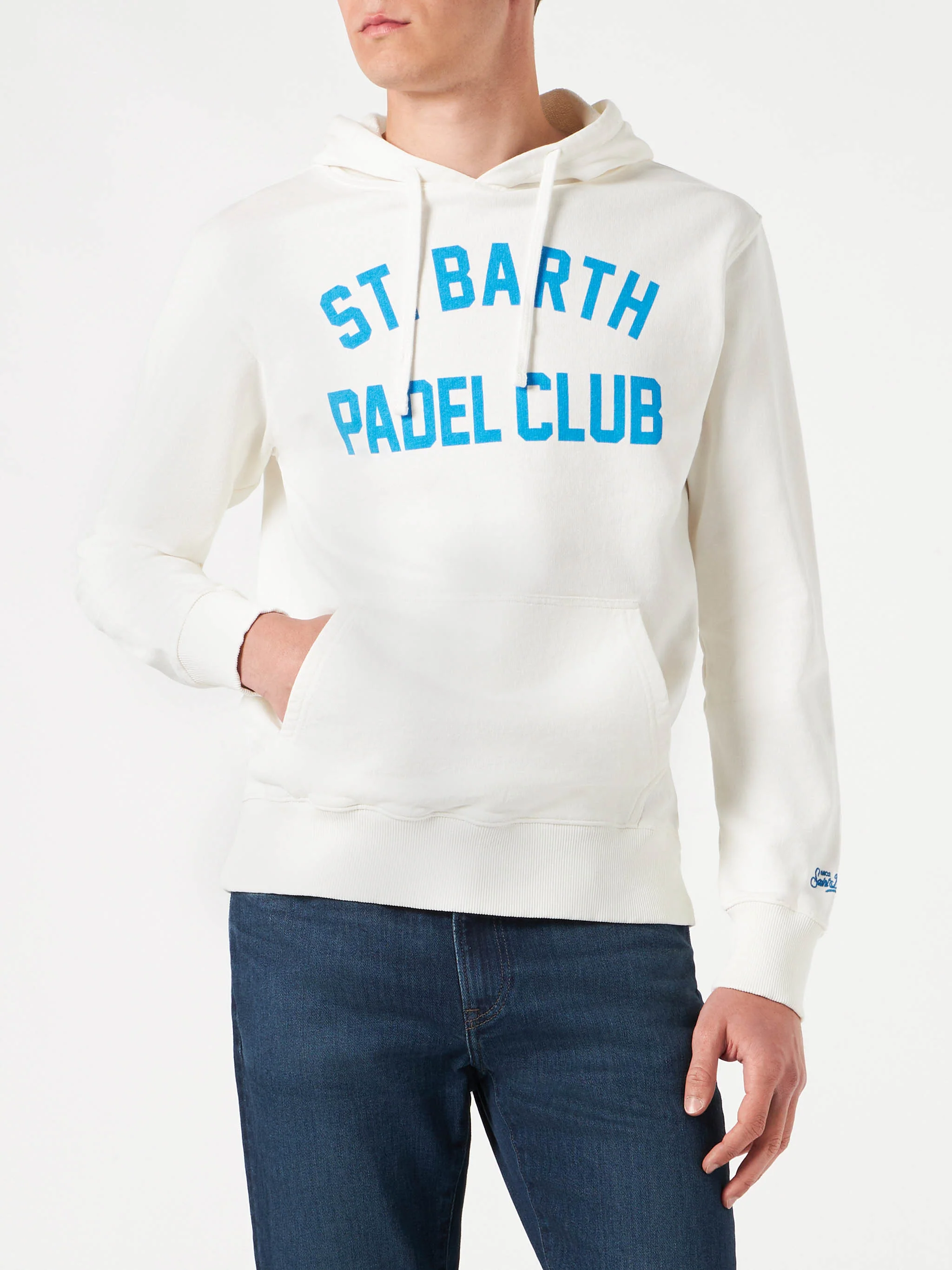 Felpa Manhattan bianca con stampa St. Barth Padel Club - Image 3