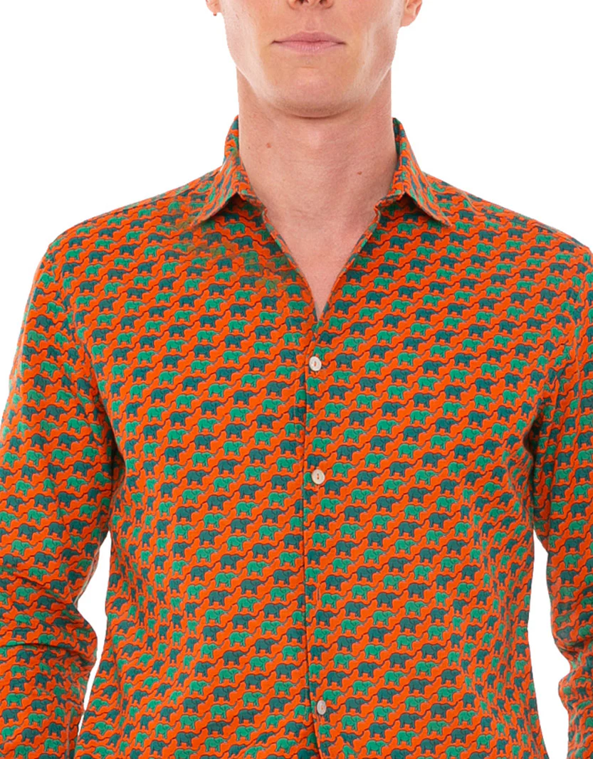 Camicia Sikelia stampa elefanti - Image 2