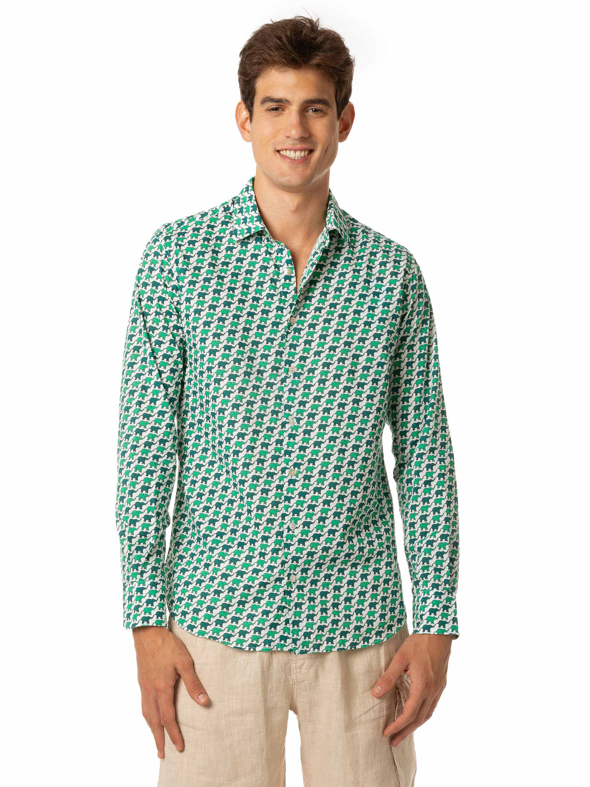 Camicia Sikelia stampa elefanti - Image 3
