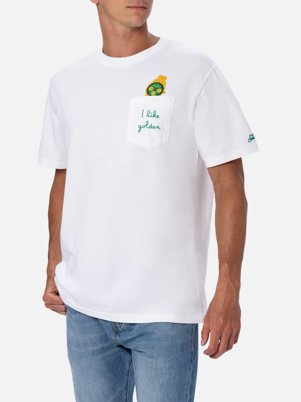 T-shirt Austin in cotone con stampa orologio e ricamo - Image 3