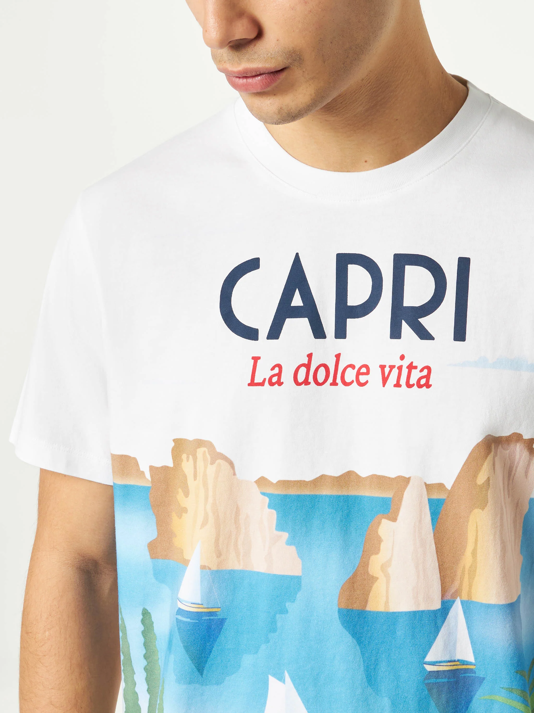 T-shirt  con stampa Capri postcard - Image 3