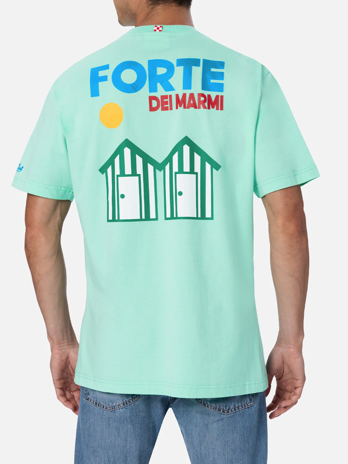 T-shirt  stampa cartolina Forte dei Marmi verde menta - Image 3