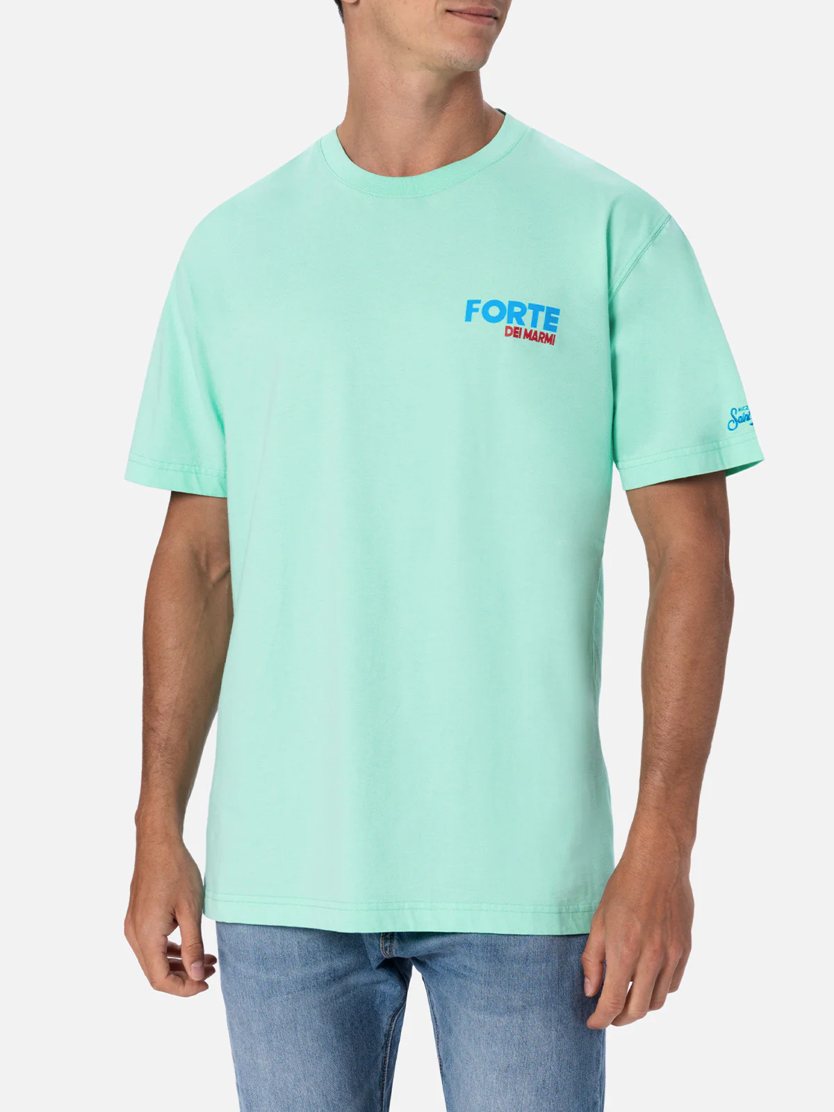 T-shirt  stampa cartolina Forte dei Marmi verde menta - Image 4