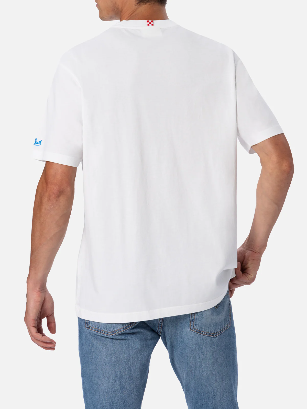 T-shirt in cotone con stampa e ricamo cocktail gin tonic - Image 4