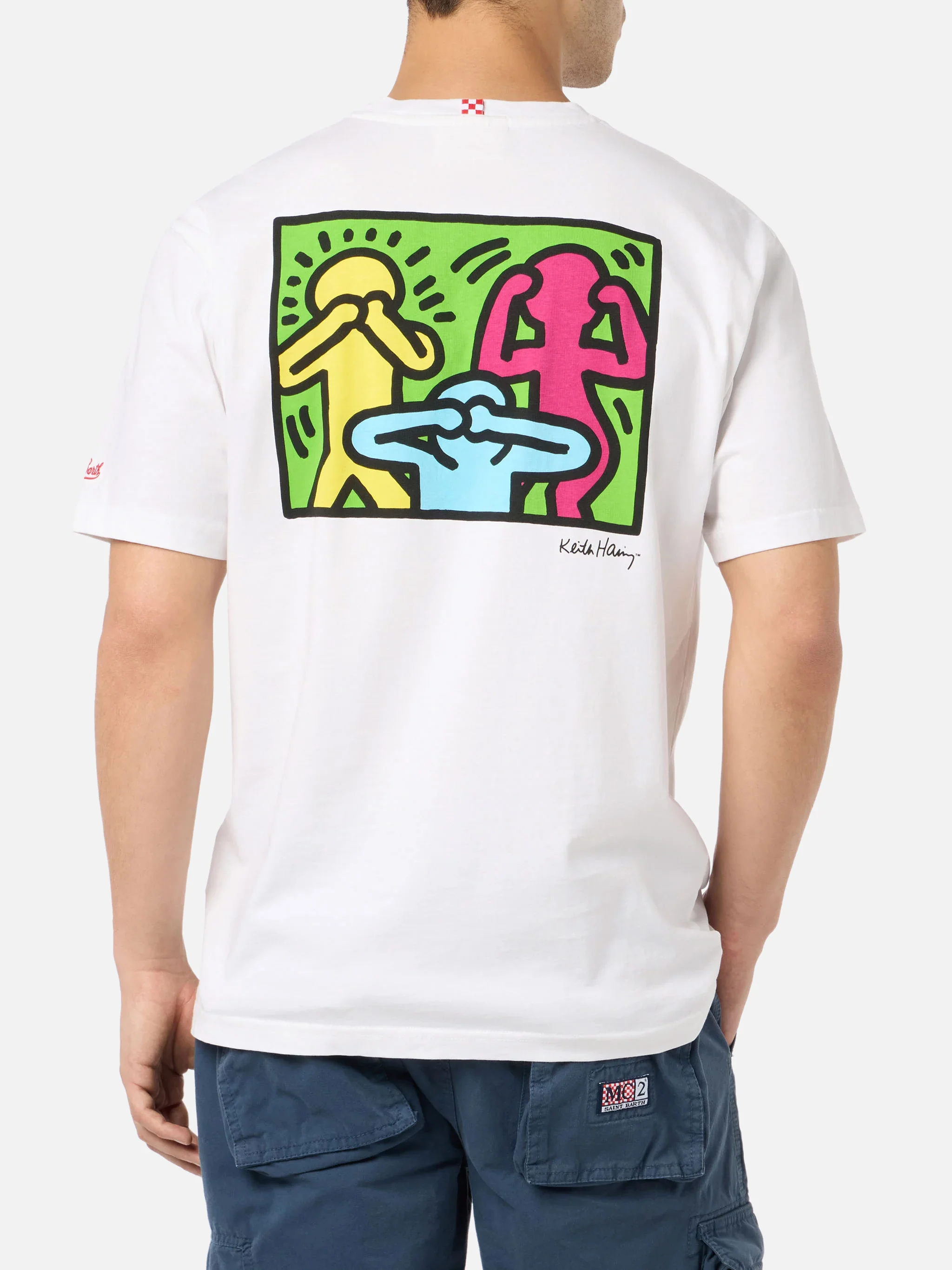 T-shirt Keith Haring People con stampa fronte e retro bianco | Special Edition - Image 3