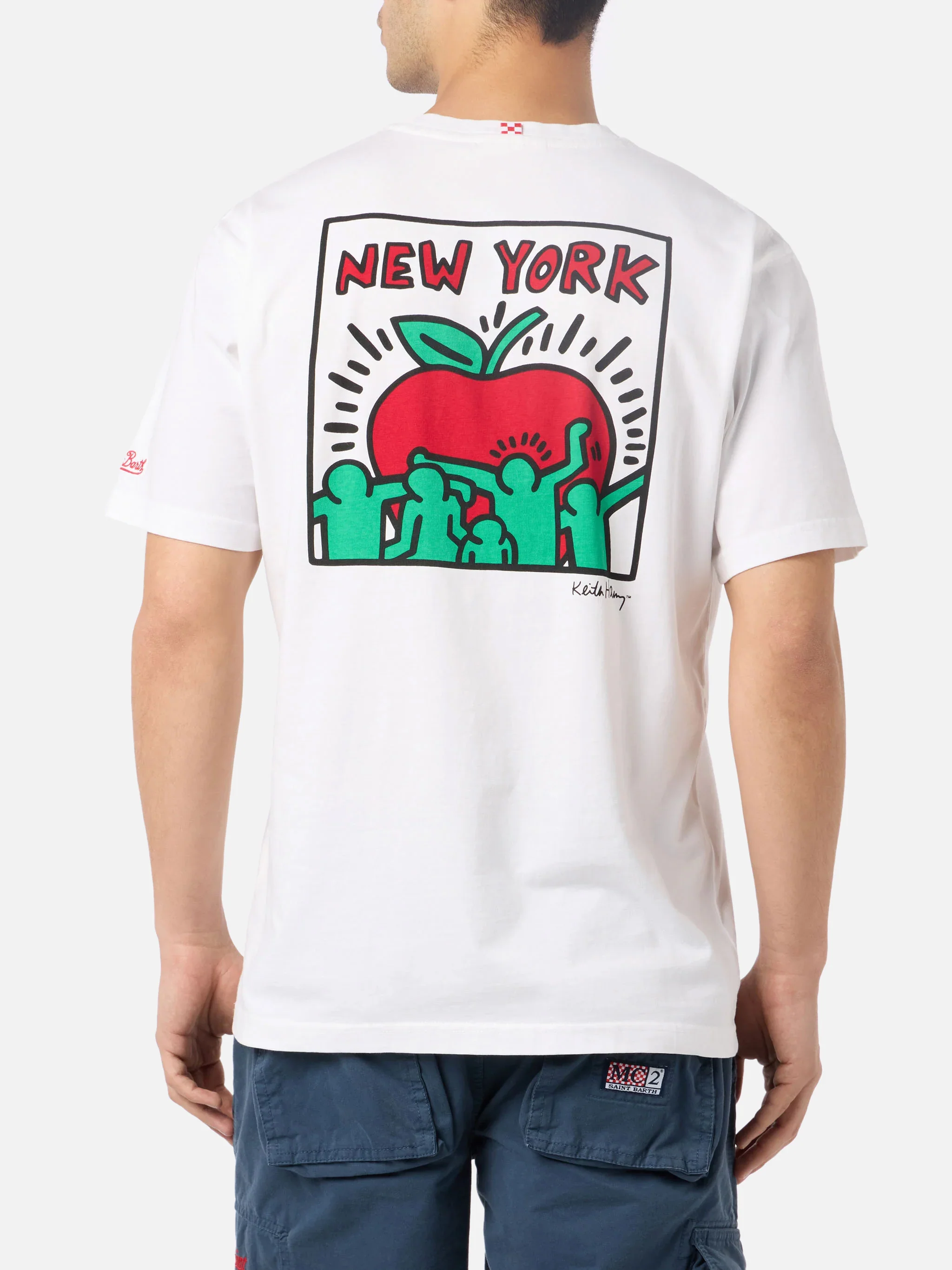 T-shirt Keith Haring NY con stampa fronte e retro bianco | Special Edition - Image 3