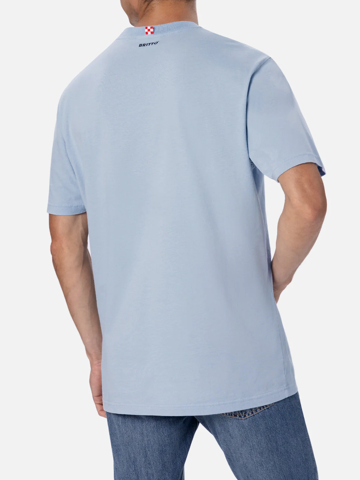 T-shirt Britto con stampa occhiali e ricamo azzurro | Special Edition - Image 3