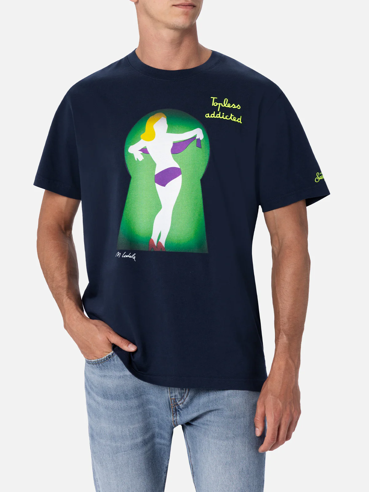 T-shirt Man stampa Lodola e ricamo | Special Edition - Image 2