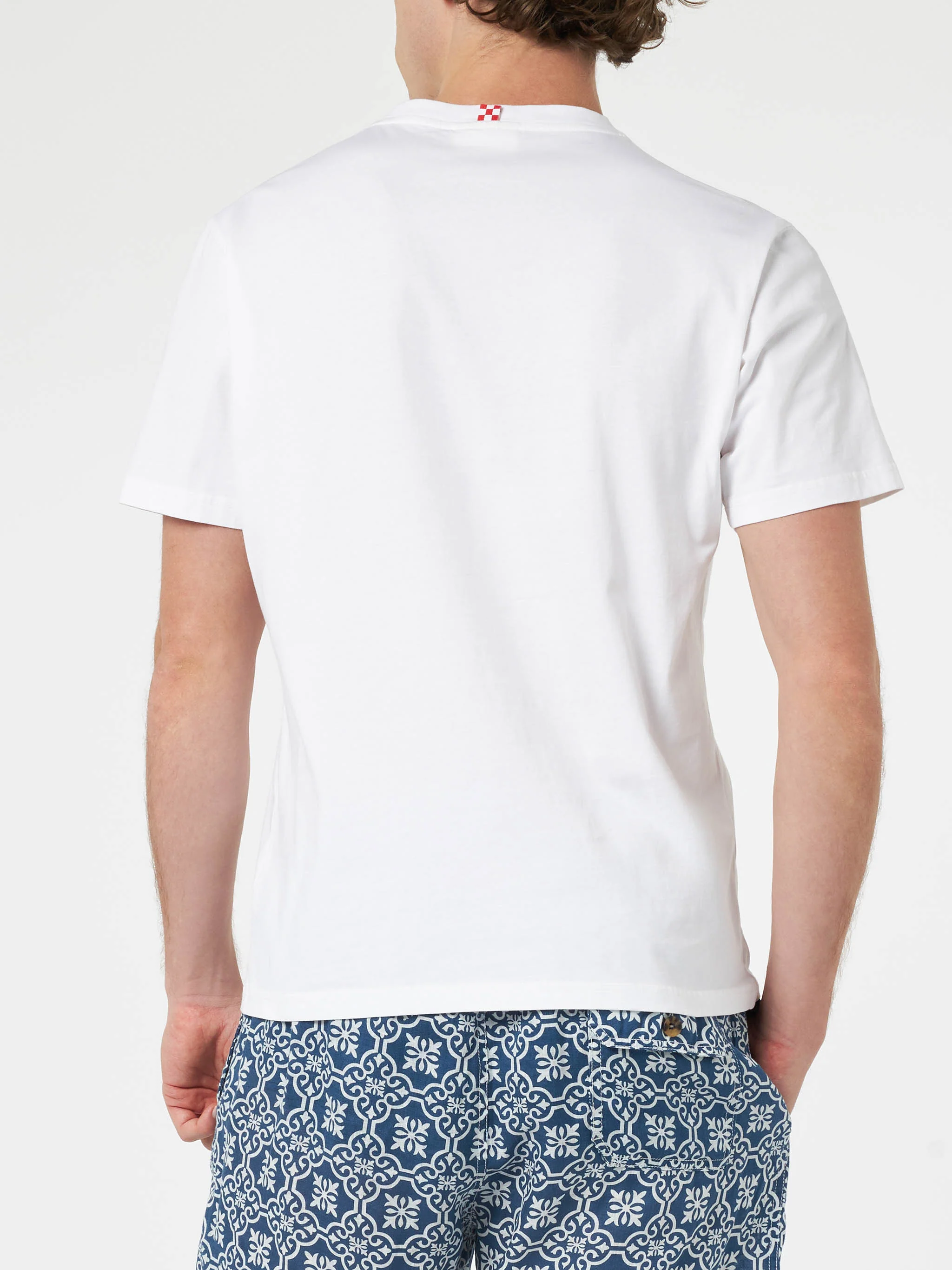 T-shirt In un lambo con ricamo e stampa auto bianco - Image 4
