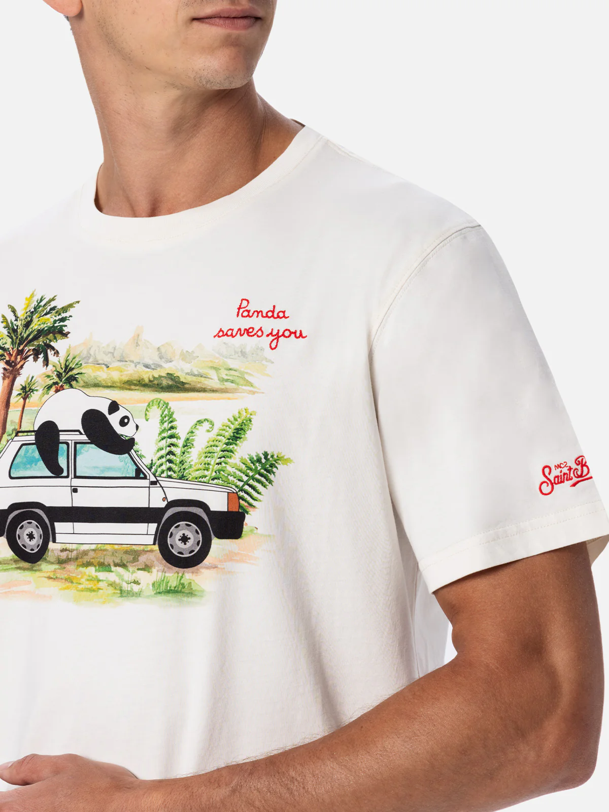 T-shirt Man stampa Panda e ricamo | Special Edition - Image 2