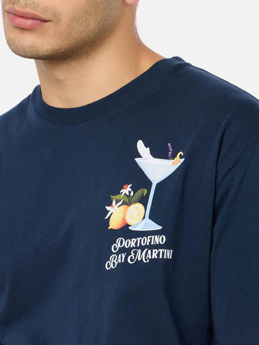 T-shirt Portofino Bay Martini con stampa blu | Special Edition - Image 2