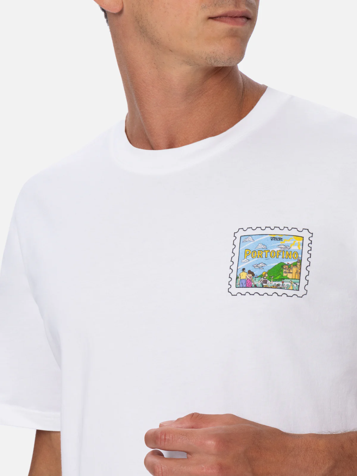 T-shirt  stampa cartolina Portofino bianco | Special Edition - Image 2