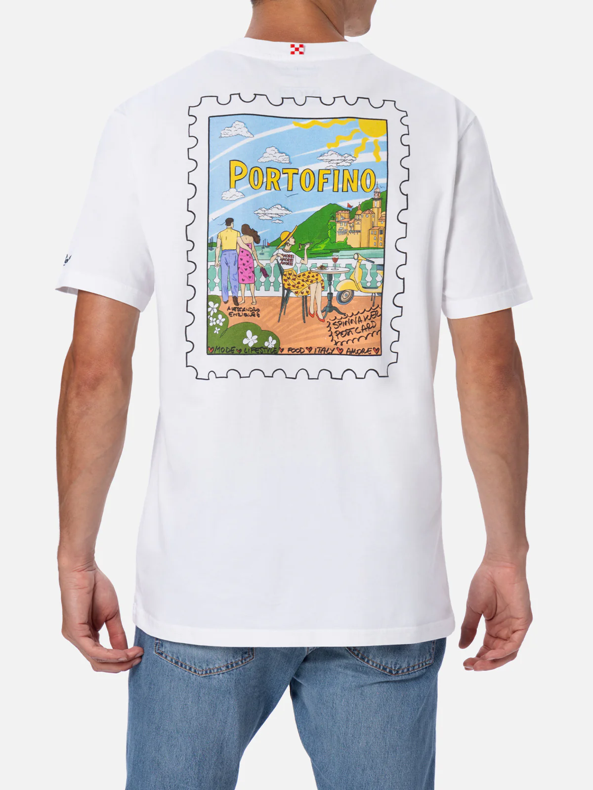 T-shirt  stampa cartolina Portofino bianco | Special Edition - Image 3