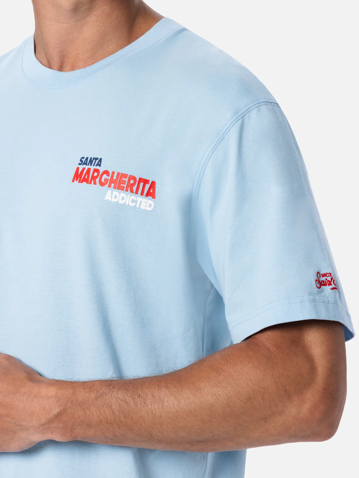 T-shirt  stampa cartolina Santa Margherita azzurro - Image 2
