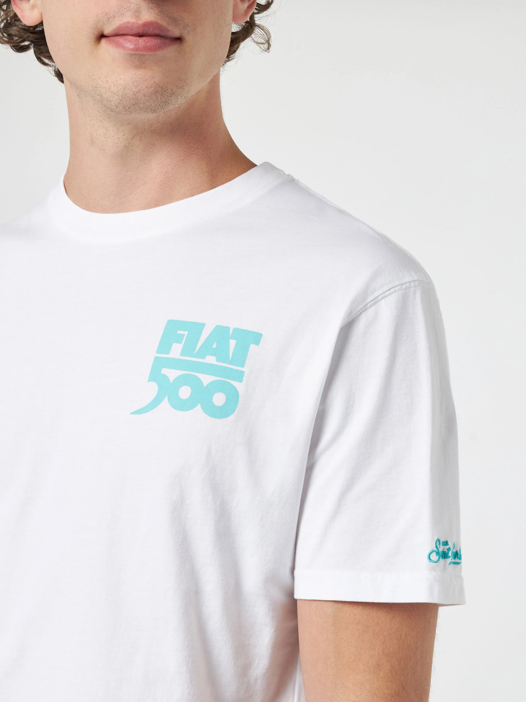 T-shirt Fiat 500 Spiaggina con stampa fronte e retro bianco | Special Edition - Image 2