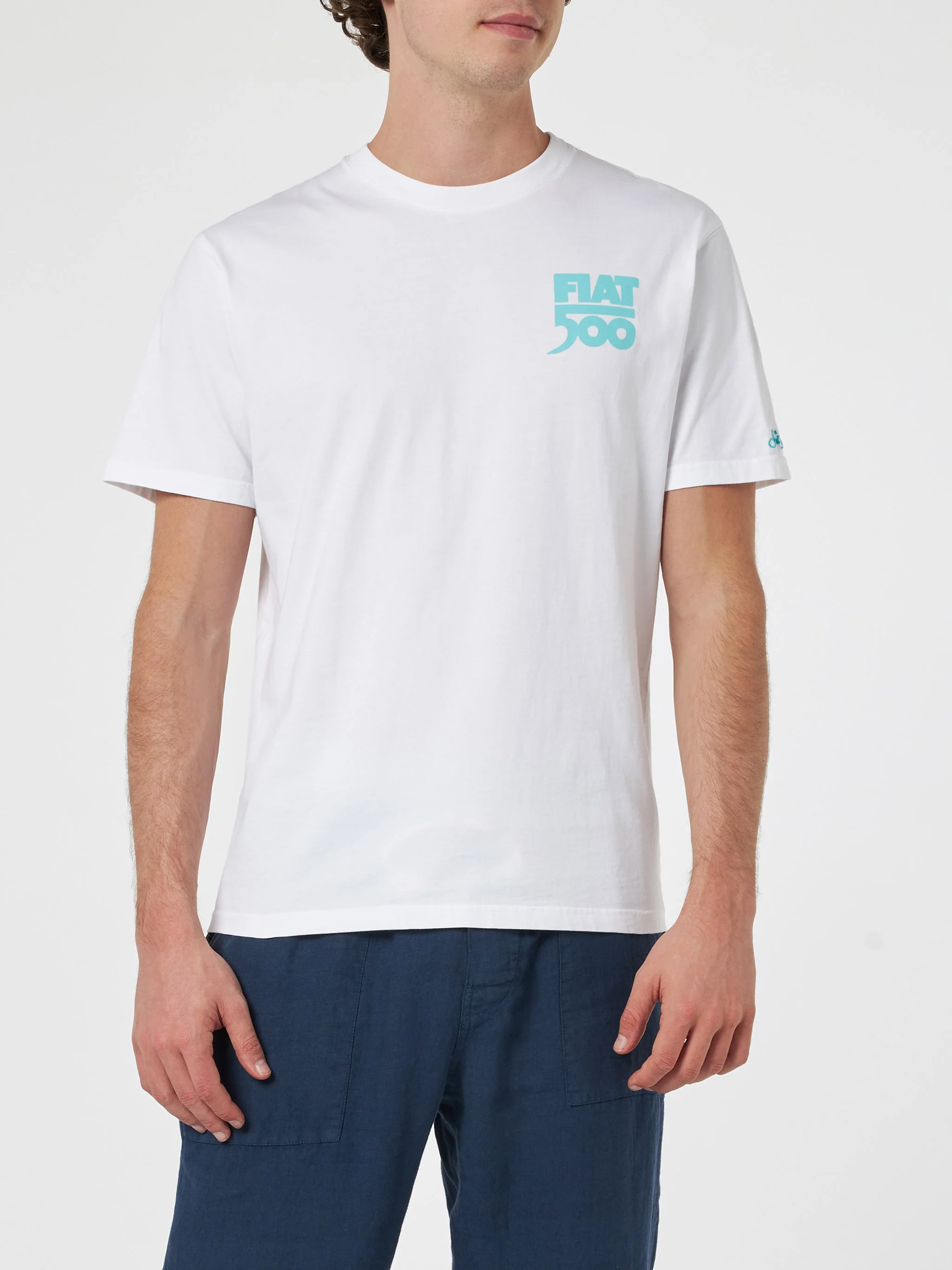 T-shirt Fiat 500 Spiaggina con stampa fronte e retro bianco | Special Edition - Image 3