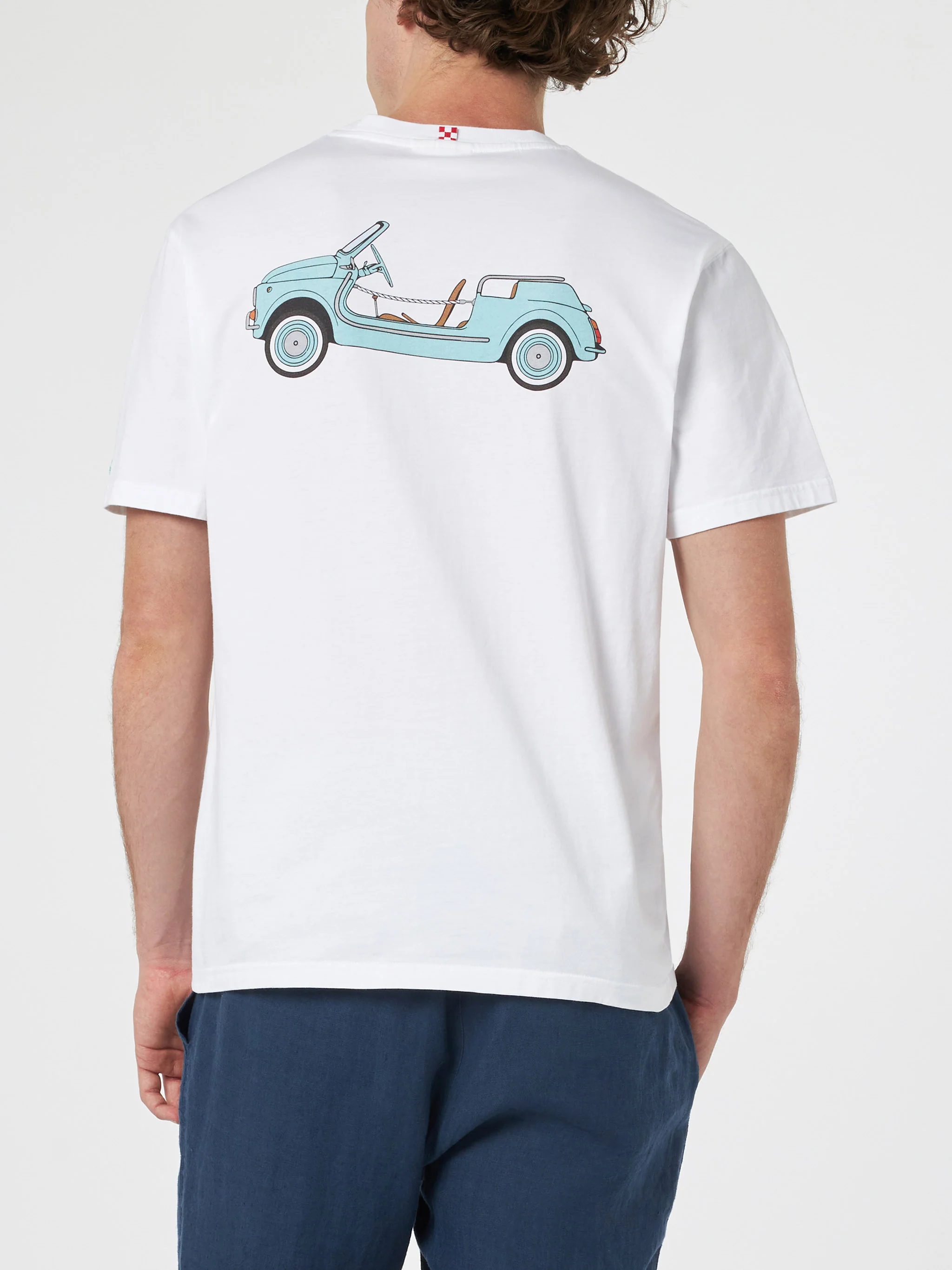 T-shirt Fiat 500 Spiaggina con stampa fronte e retro bianco | Special Edition - Image 4