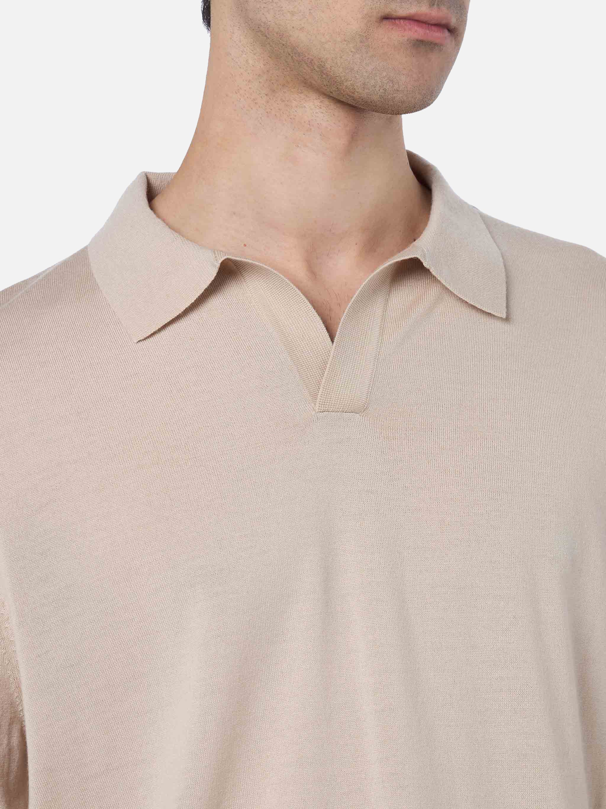 Polo Covent beige in 100% LANA MERINO - Image 2