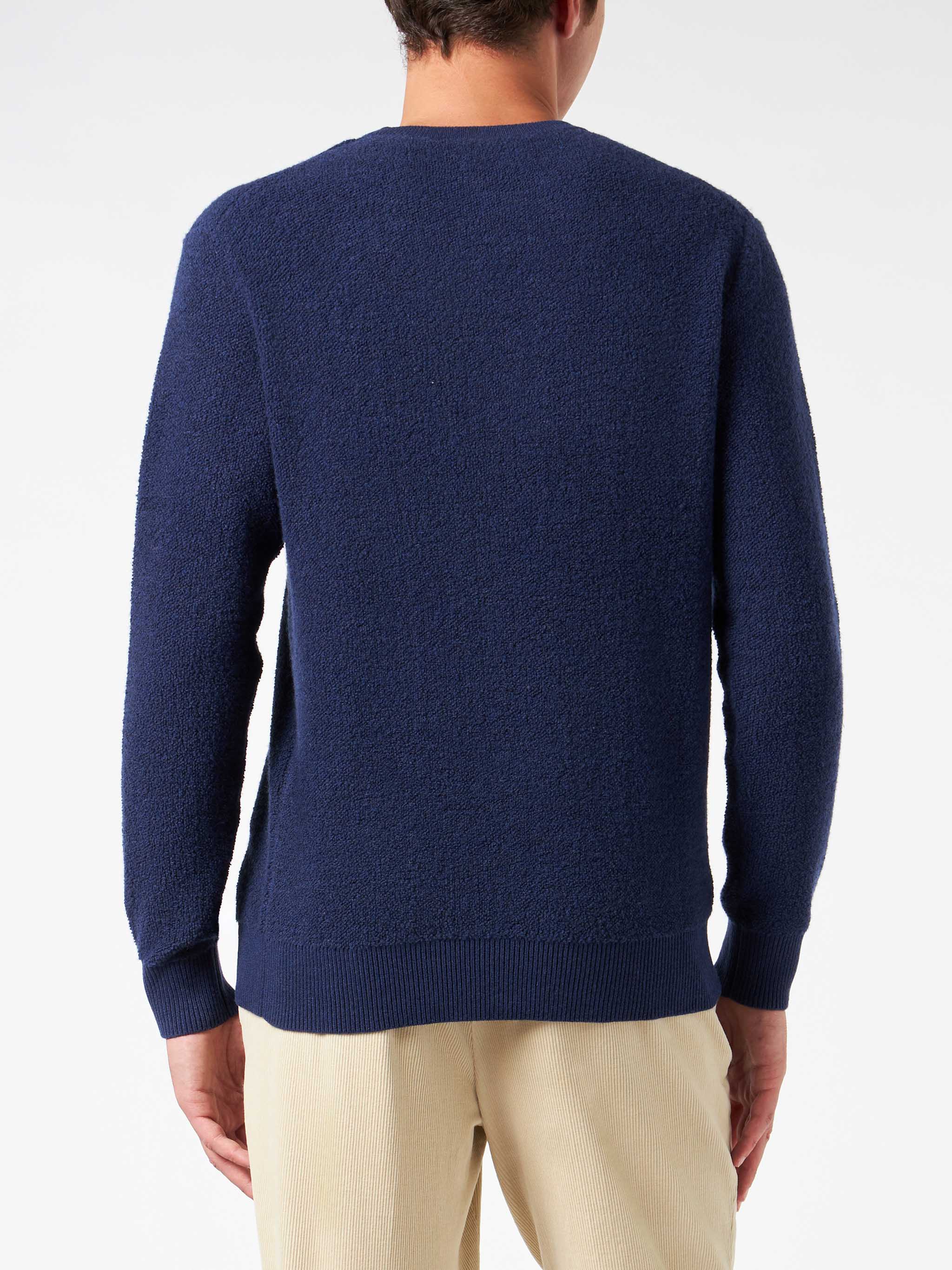 Maglione girocollo bluette bouclé Heron con ricamo Saint Barth Padel Club - Image 4