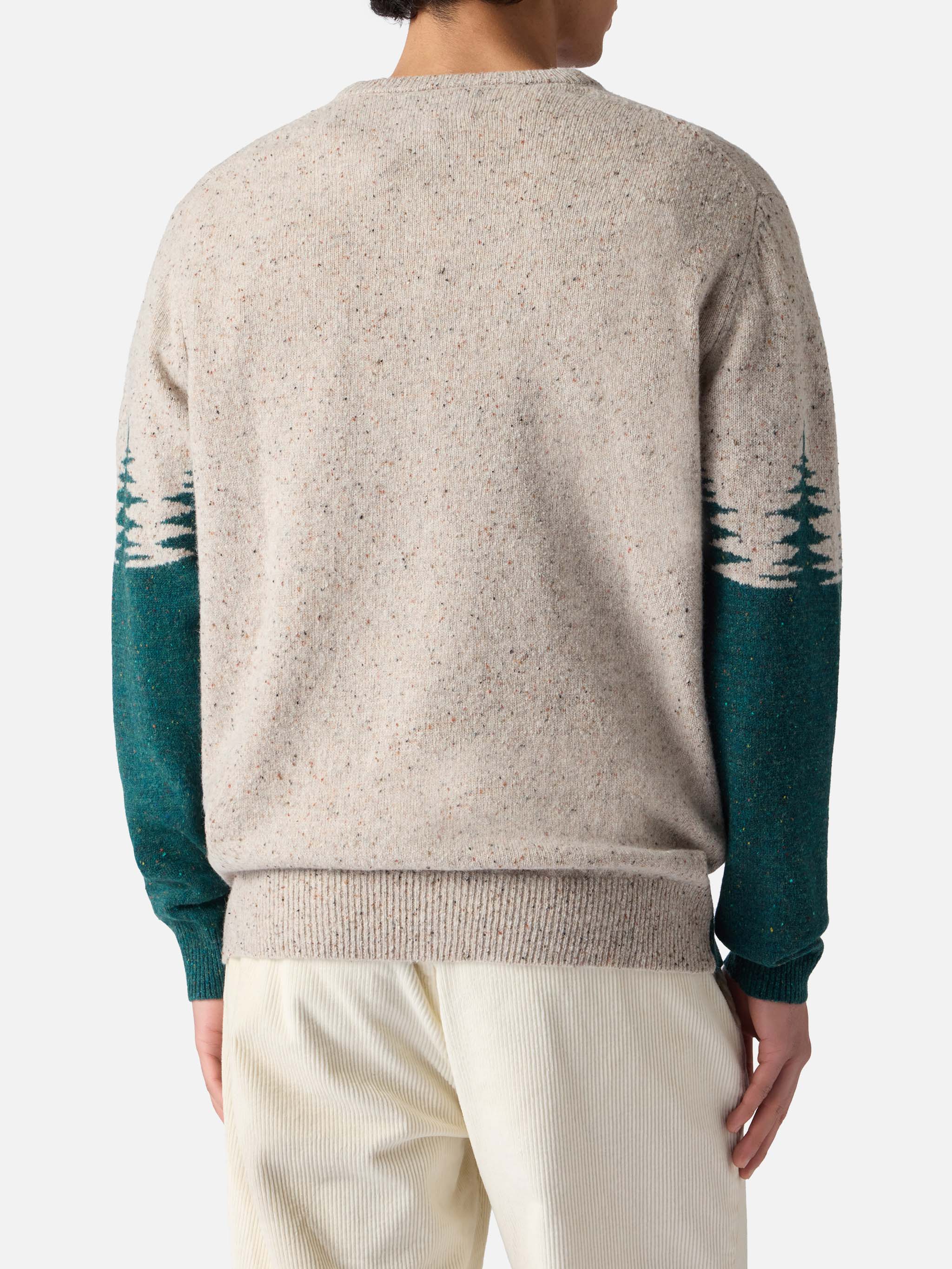 Maglione girocollo Heron in donegal con jacquard cartolina St. Moritz - Image 3