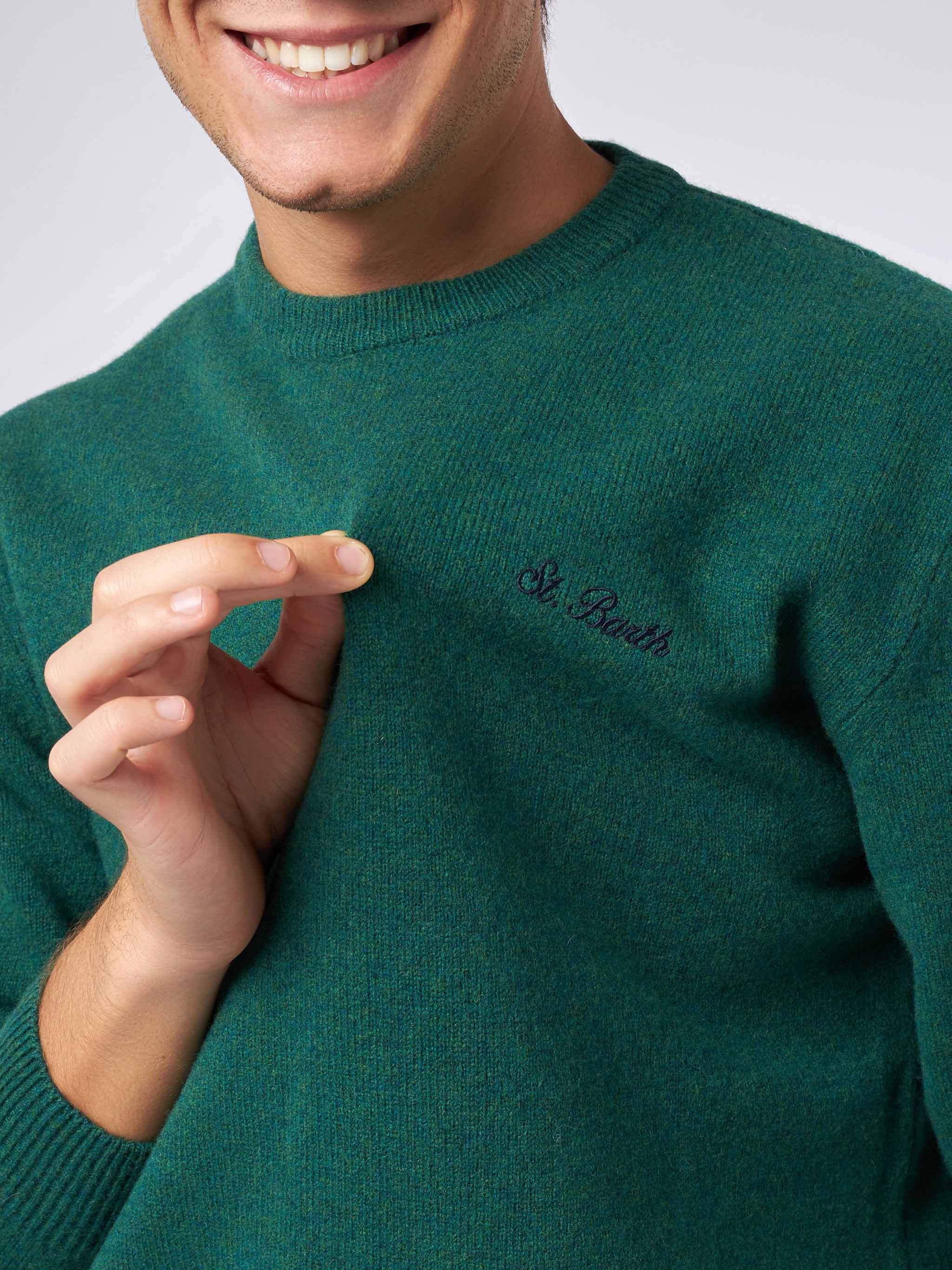 Maglione Regent verde in lambswool - Image 2