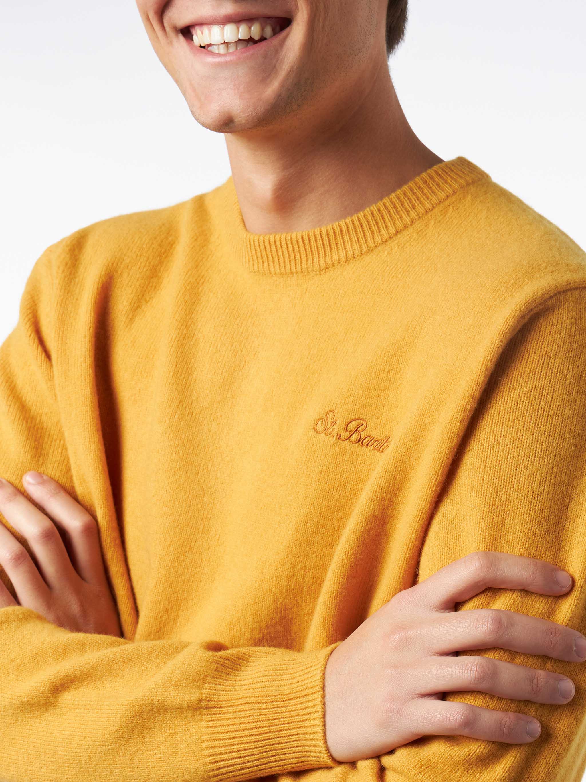 Maglione Regent in lambswool giallo ocra - Image 2