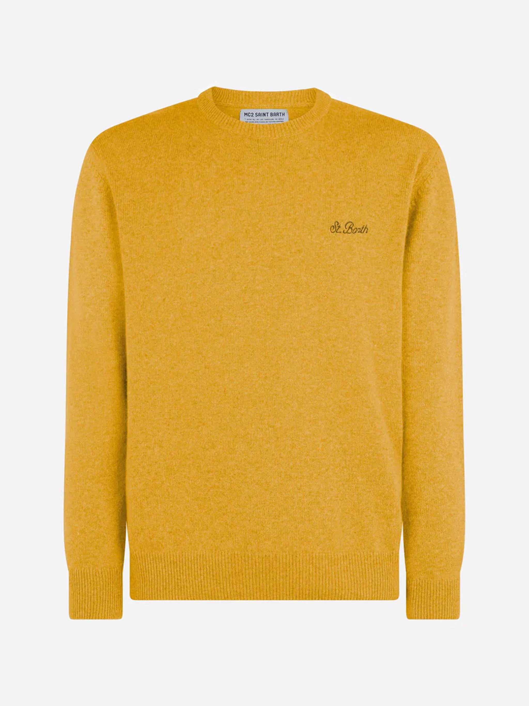 Maglione Regent in lambswool giallo ocra - Image 4