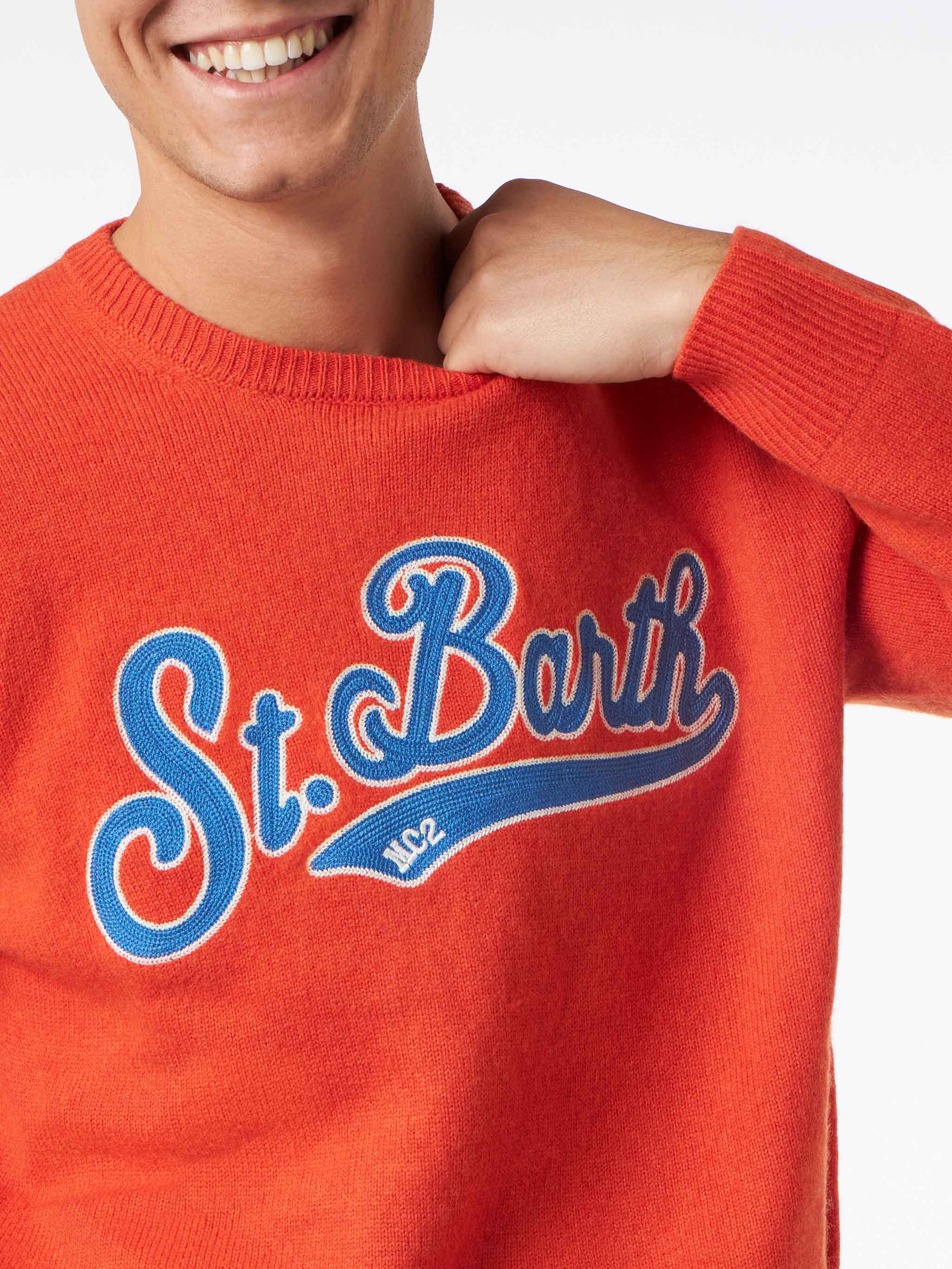 Maglia Heron arancione con ricamo St. Barth - Image 2