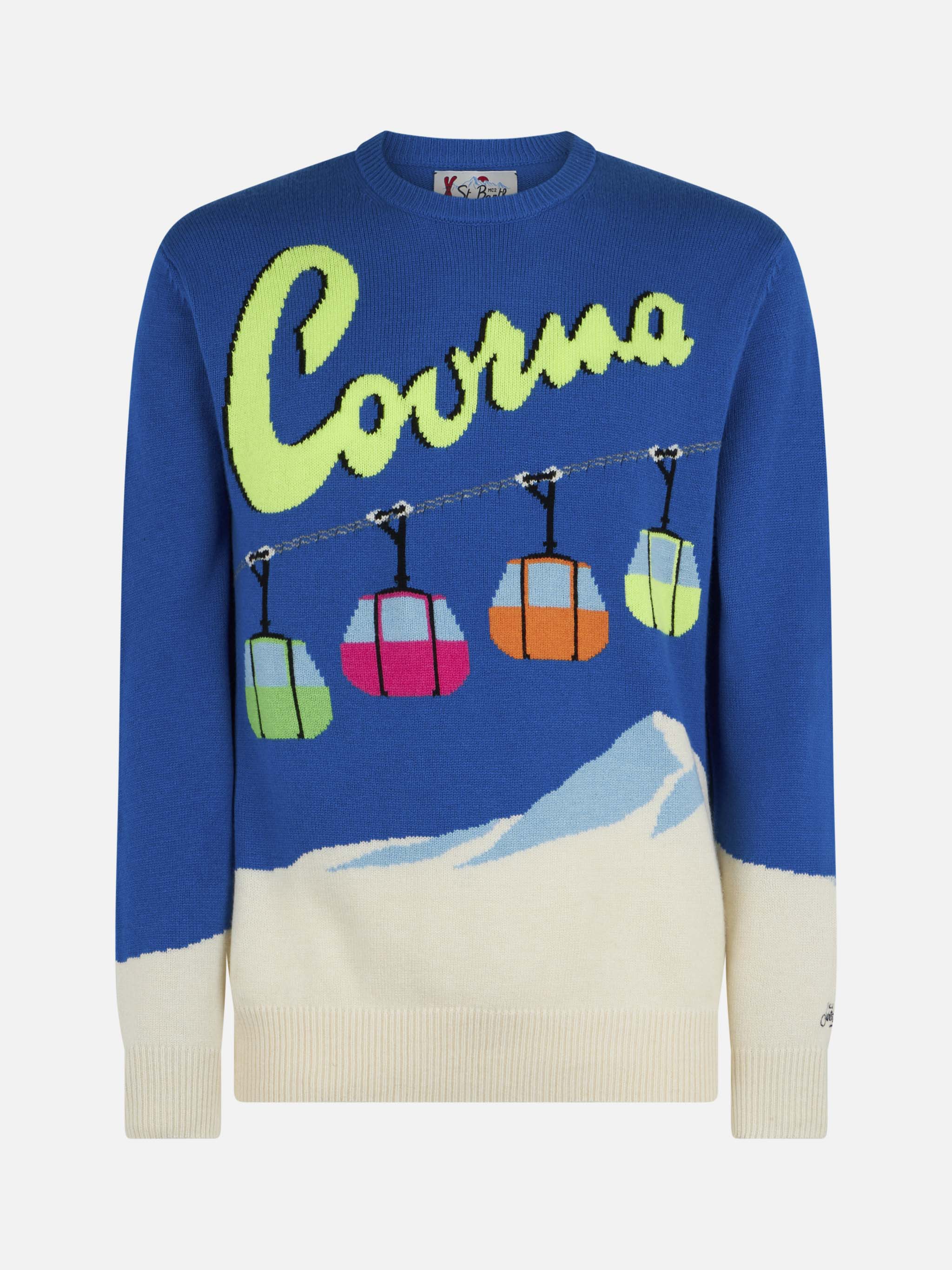 Maglione girocollo Heron con jacquard cartolina Courma - Image 4