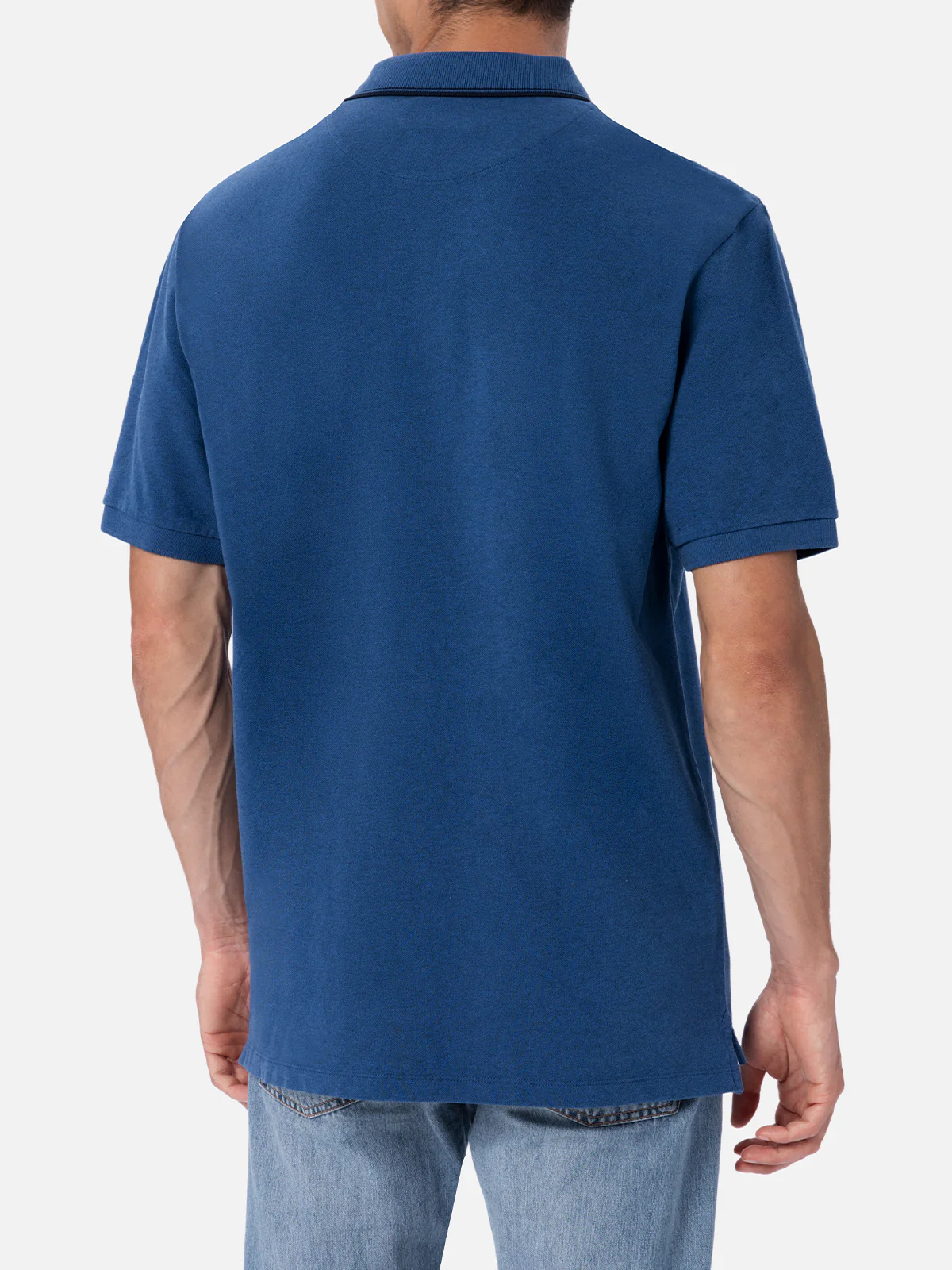 Polo Beverly Hills in cotone piquet blu denim - Image 3