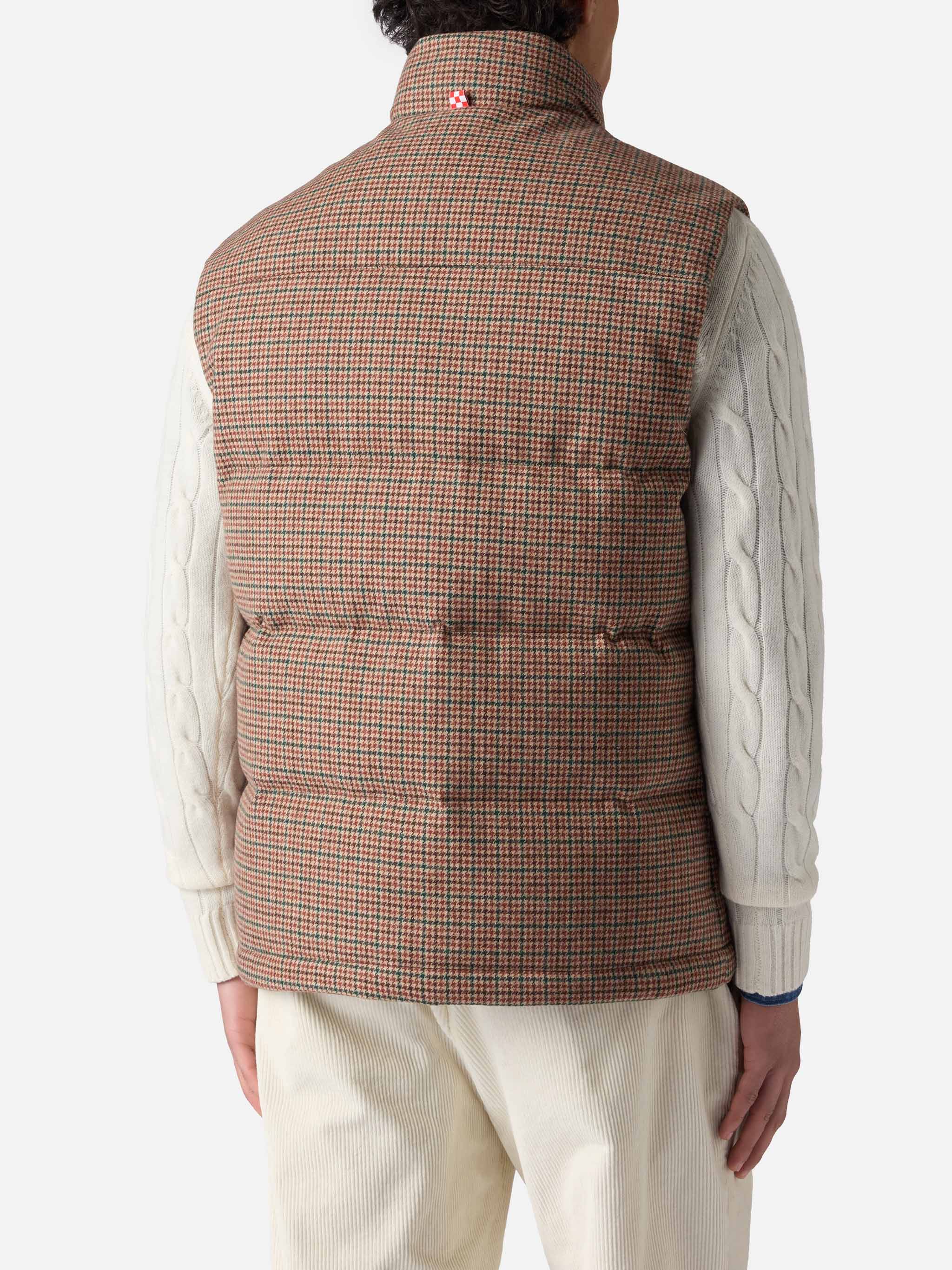 Gilet imbottito in piuma Thunder con stampa pied de poul - Image 4