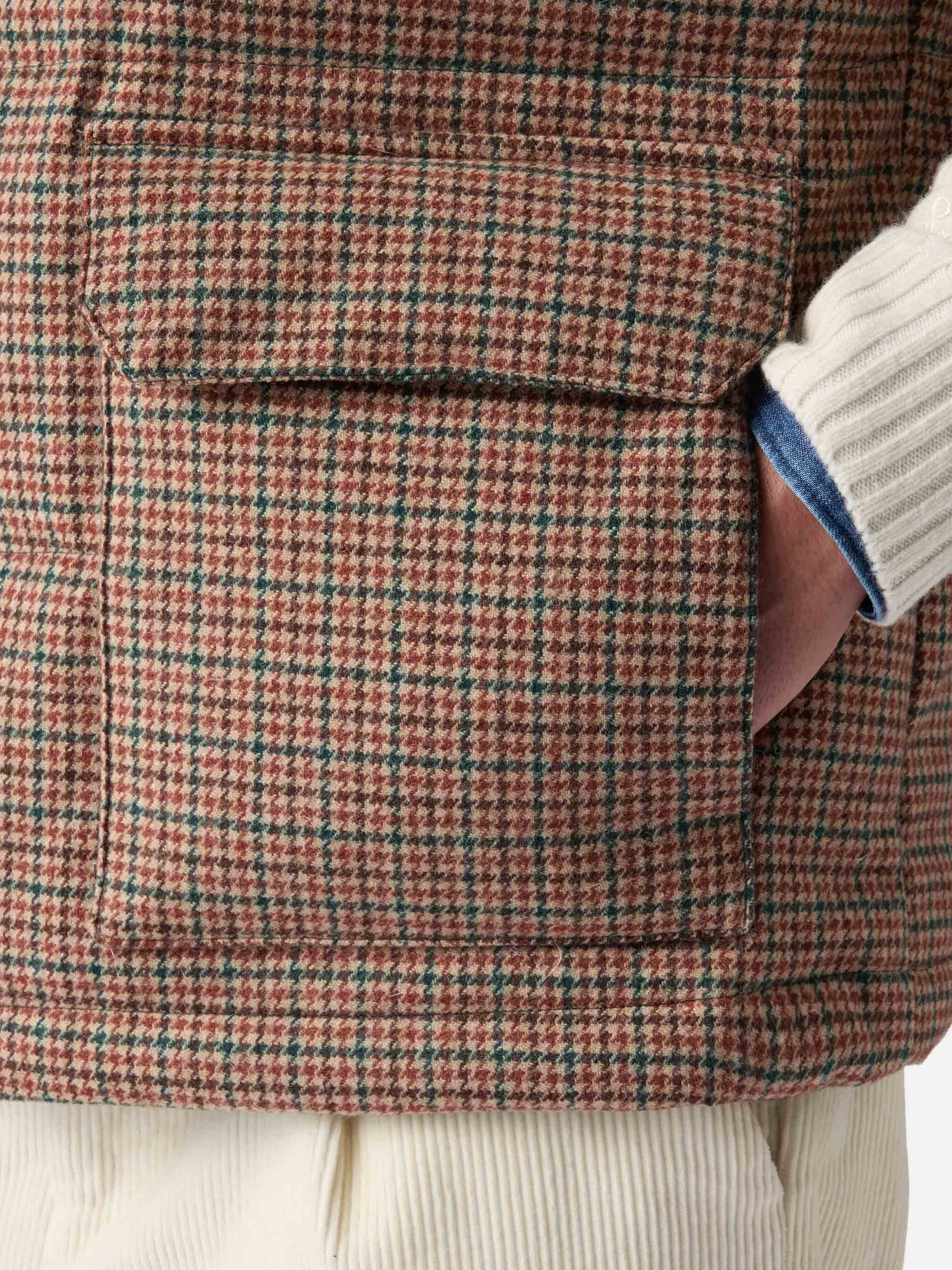 Gilet imbottito in piuma Thunder con stampa pied de poul - Image 5