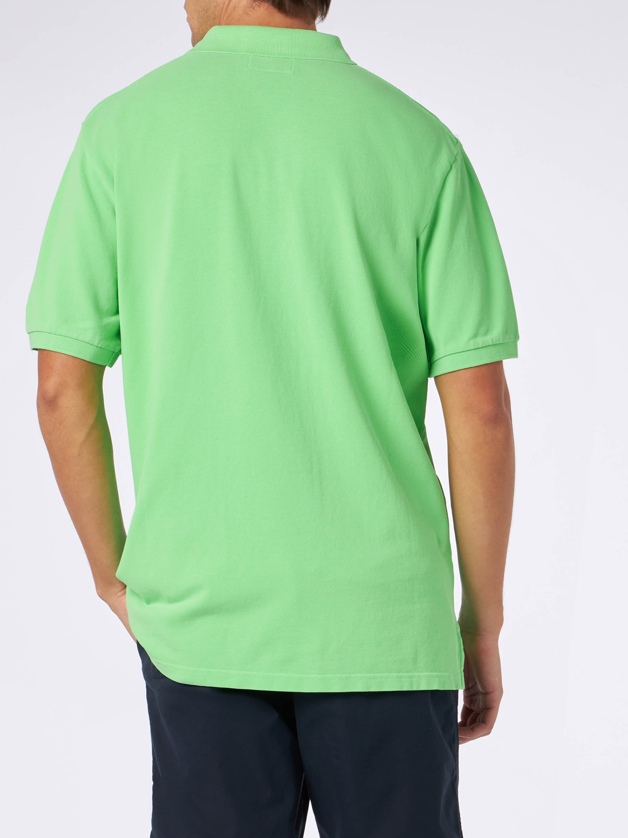 Polo Beverly Hills Vintage in piquet verde fluo effetto vintage - Image 3