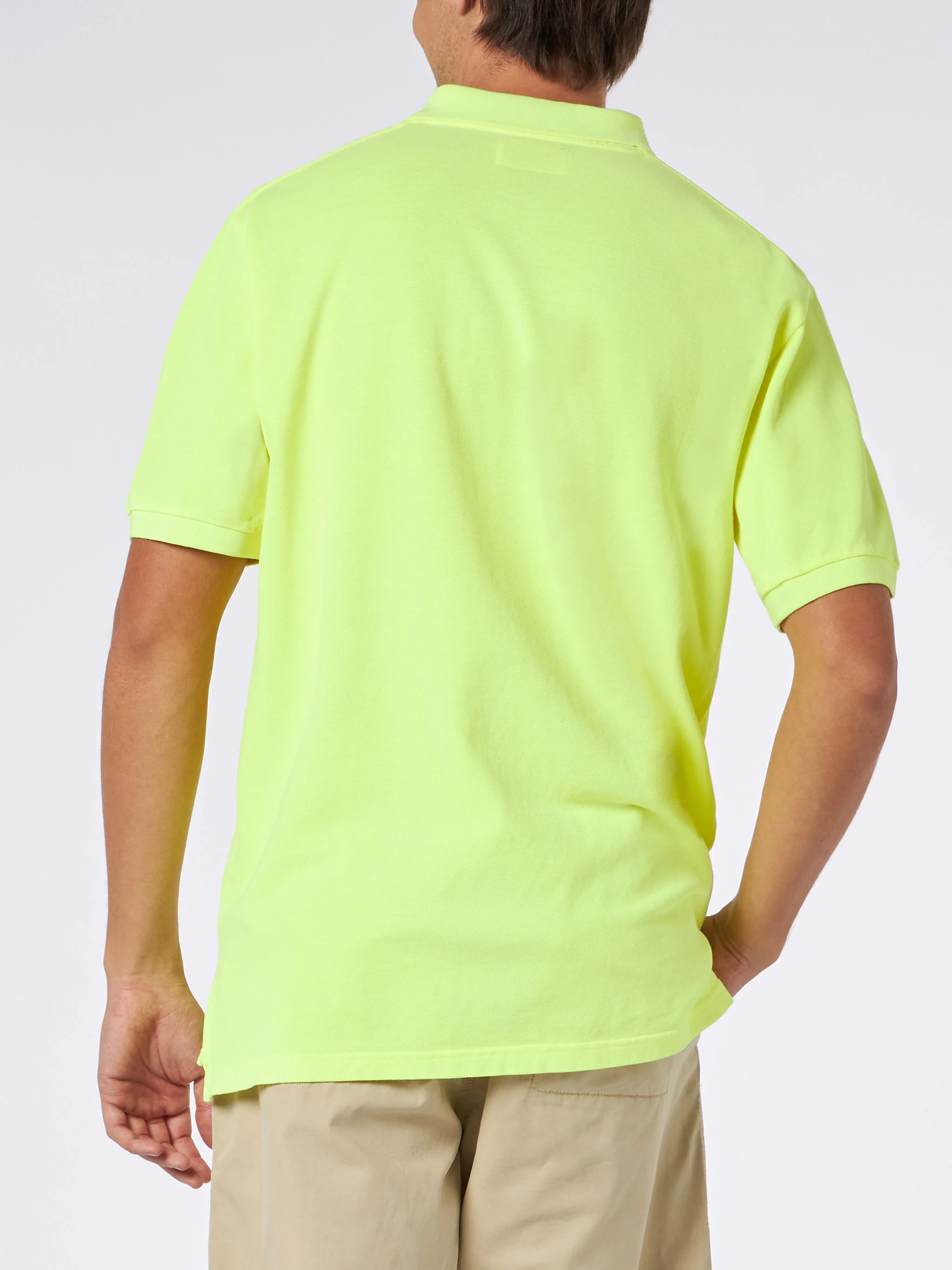 Polo Beverly Hills Vintage in piquet giallo fluo effetto vintage - Image 3