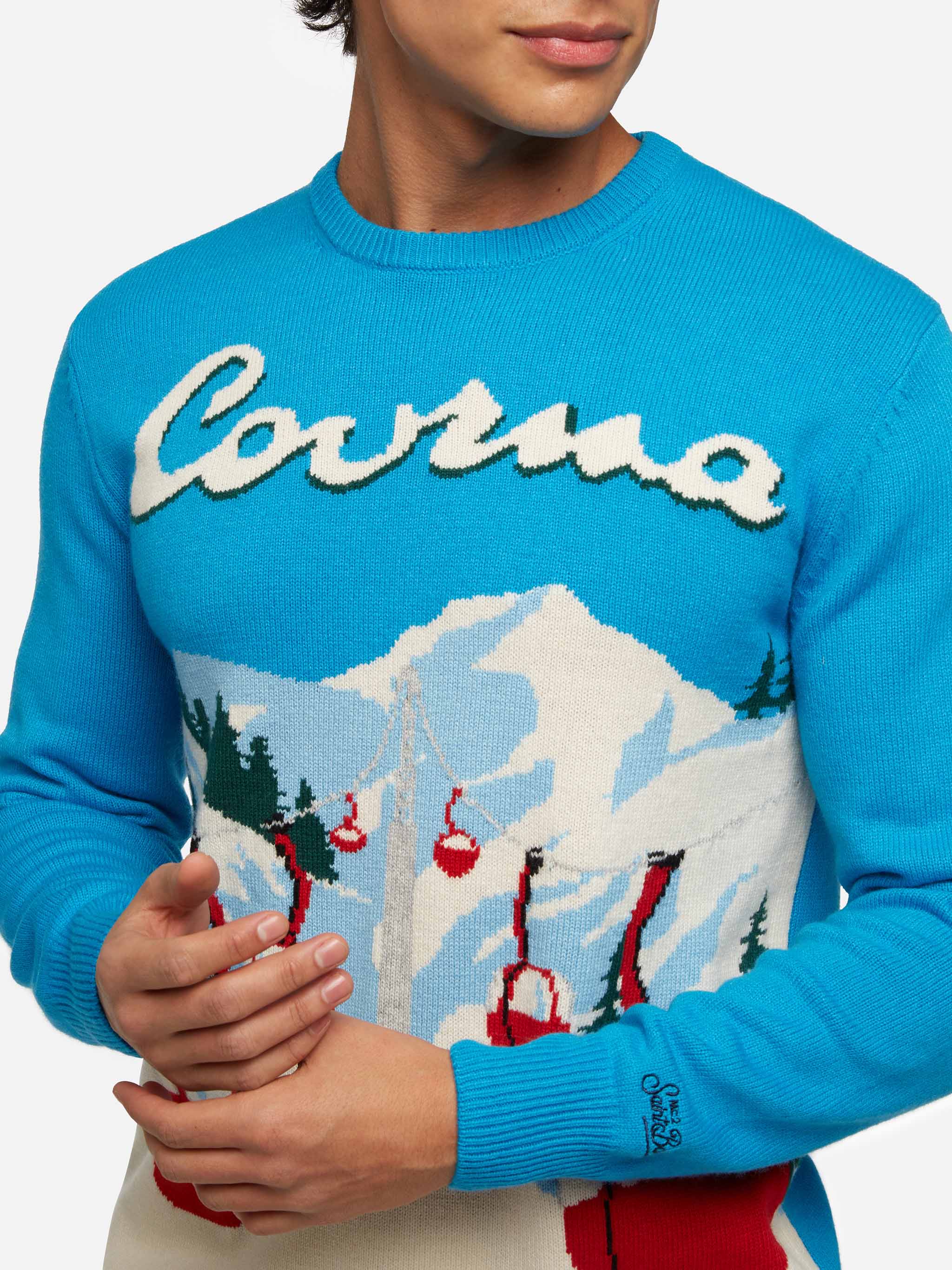 Maglione girocollo Heron con jacquard cartolina Courma - Image 2