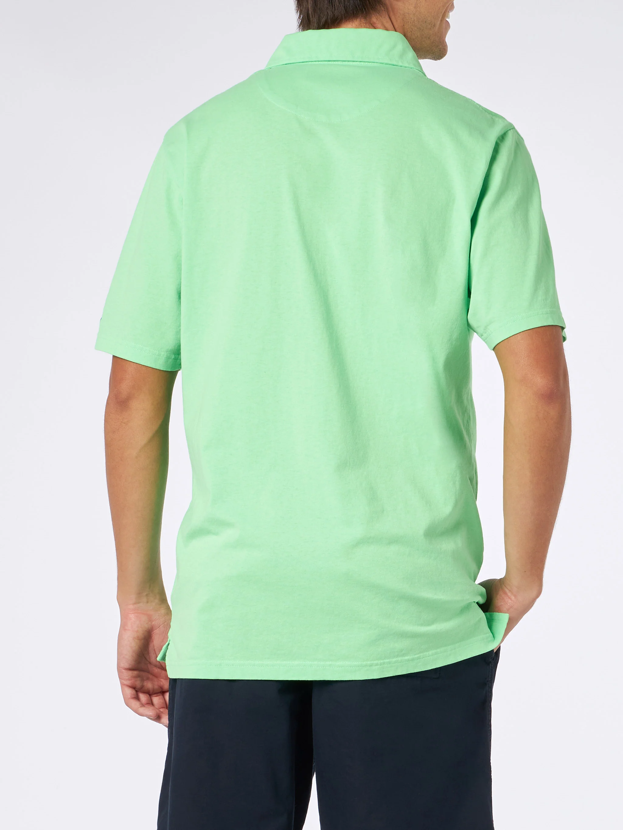 Polo Brighton in jersey di cotone verde - Image 3