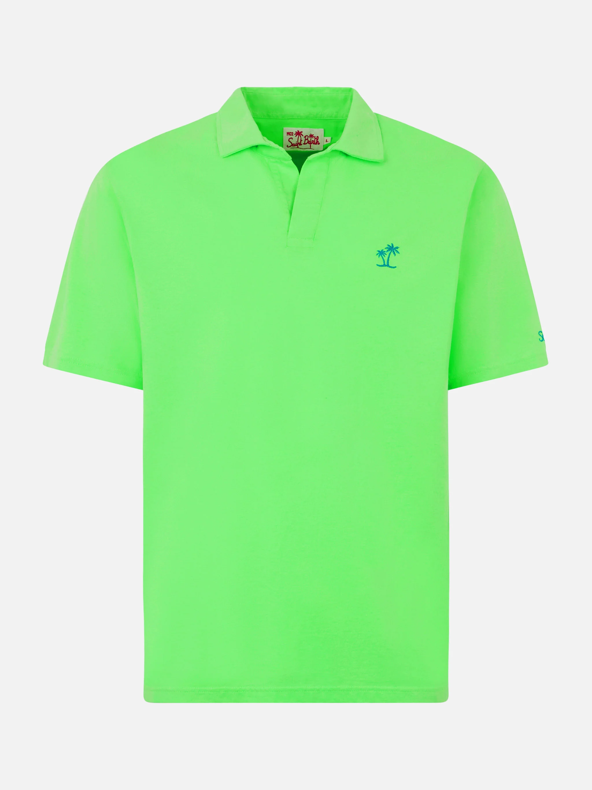 Polo Brighton in jersey di cotone verde - Image 4
